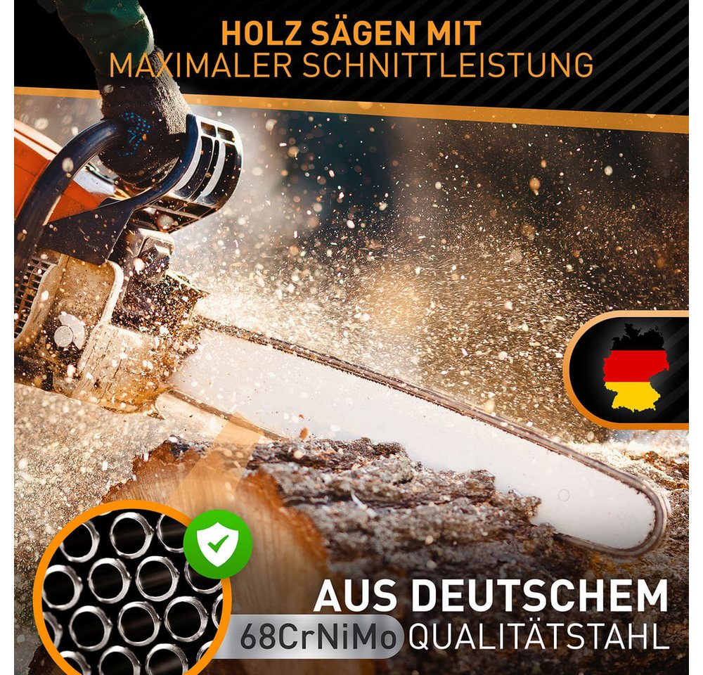 Thumbnail - Hardtwerk® Ersatzkette 1,3mm 3/8" 3Stk Hartmetall selbstölend, kompatibel mit Kettensägen von Makita Husqvarna Dolmar Bo...