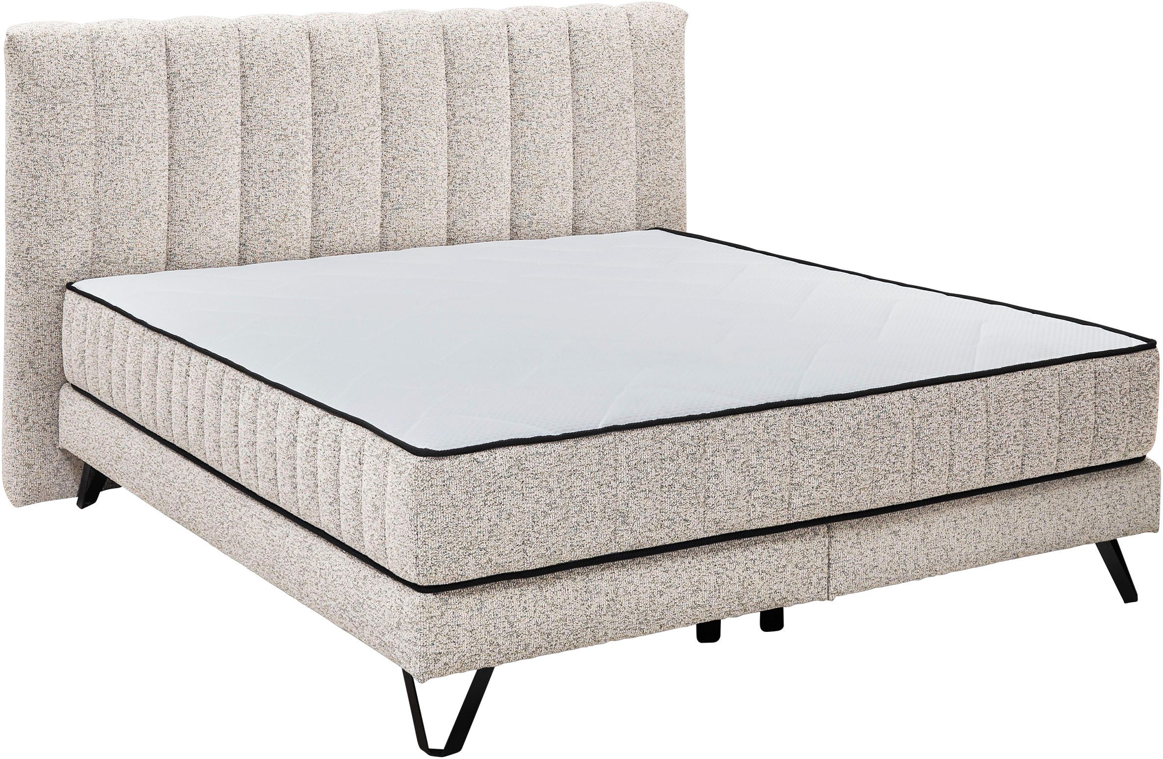 set one by Musterring Boxspringbett Baldwin, Liegefläche 180 x 200 cm, Duo-Matratze, Kopfteil mit Steifensteppung