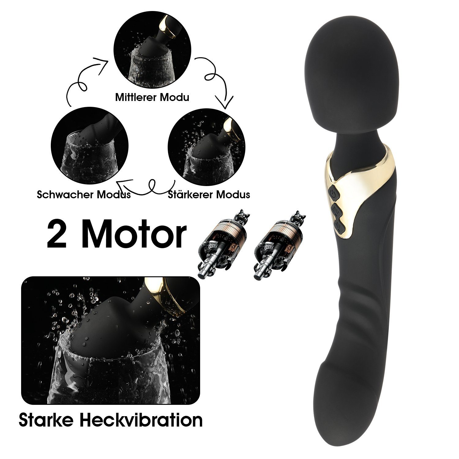 Frauen, AV Massagegerät Dildos Silikon G-Punkt-Vibrator Vibrator Sie für Vibrator Doppelkopf für Vibrationsmodi 10 G-Punkt LOVONLIVE Vibratoren Mastubrator mit