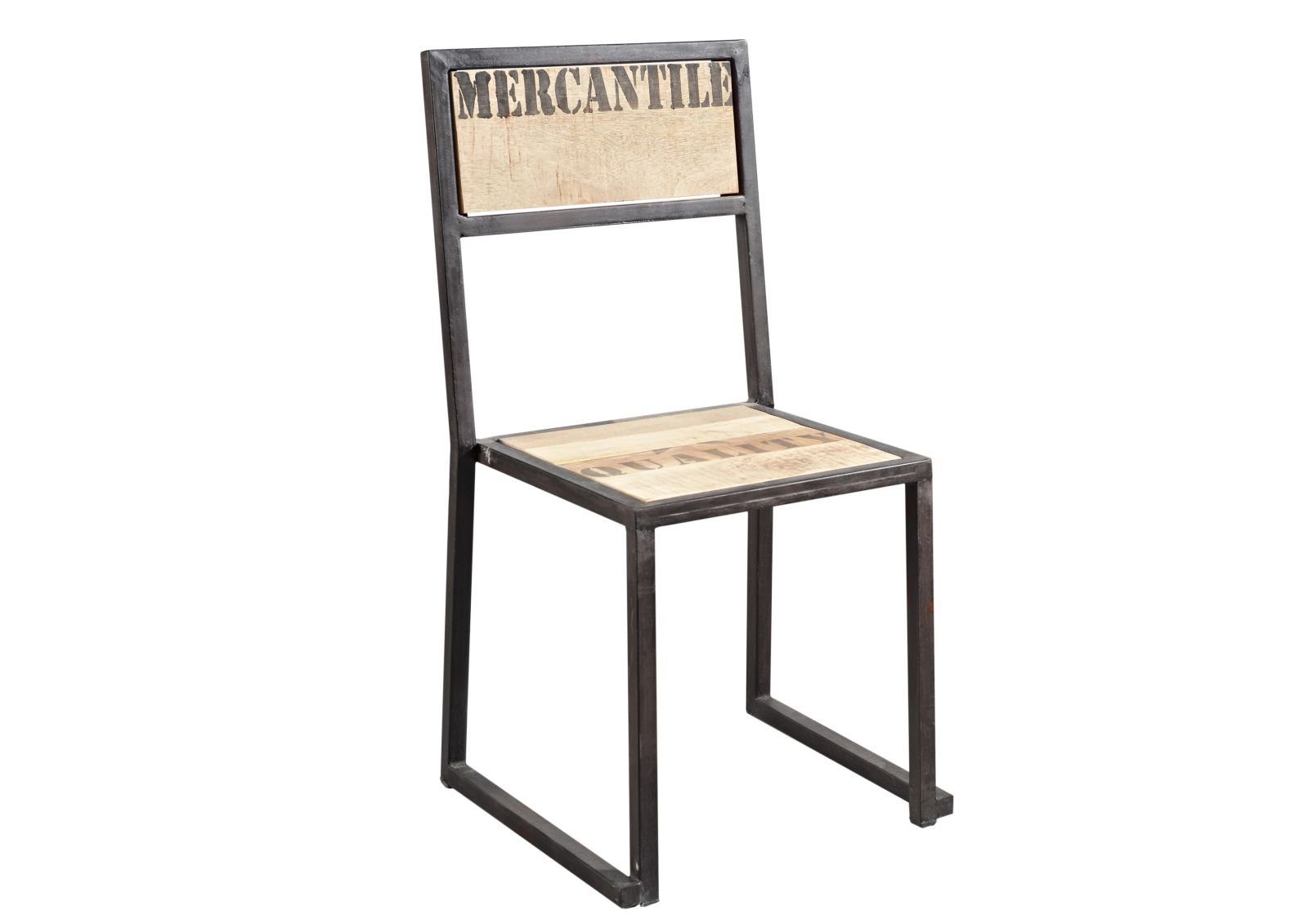 Massivmoebel24 Holzstuhl FACTORY, Stuhl Mango 45x46x92 natur bedruckt FACTORY #109