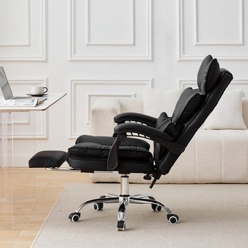 CLIPOP Gaming-Stuhl Kunstleder Bürostuhl, Gepolsterter Stuhl, Drehstuhl mit Fußstütze