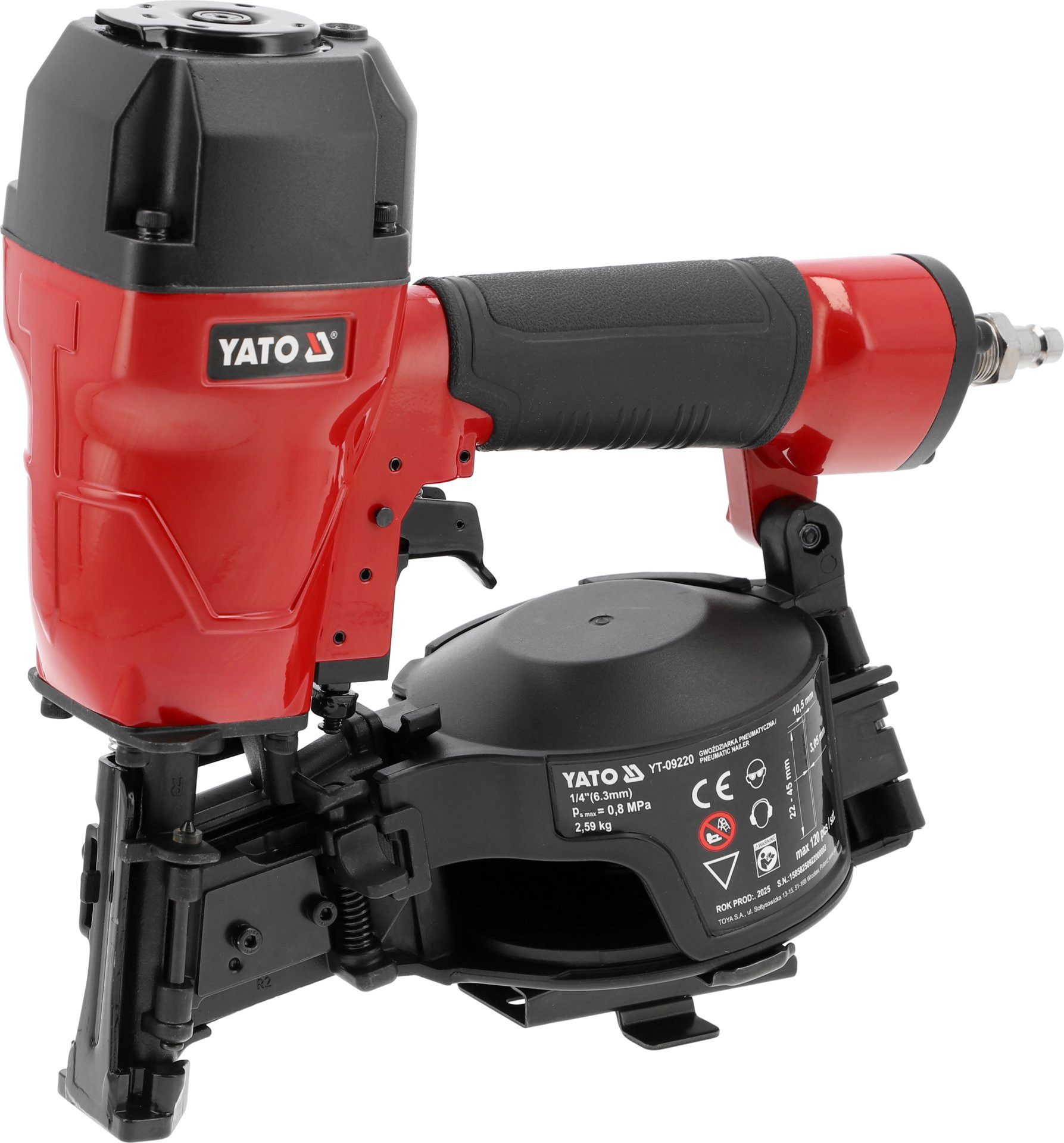 Yato Druckluft-Nagler Trommel-Nagler für Nägel 22–45 mm