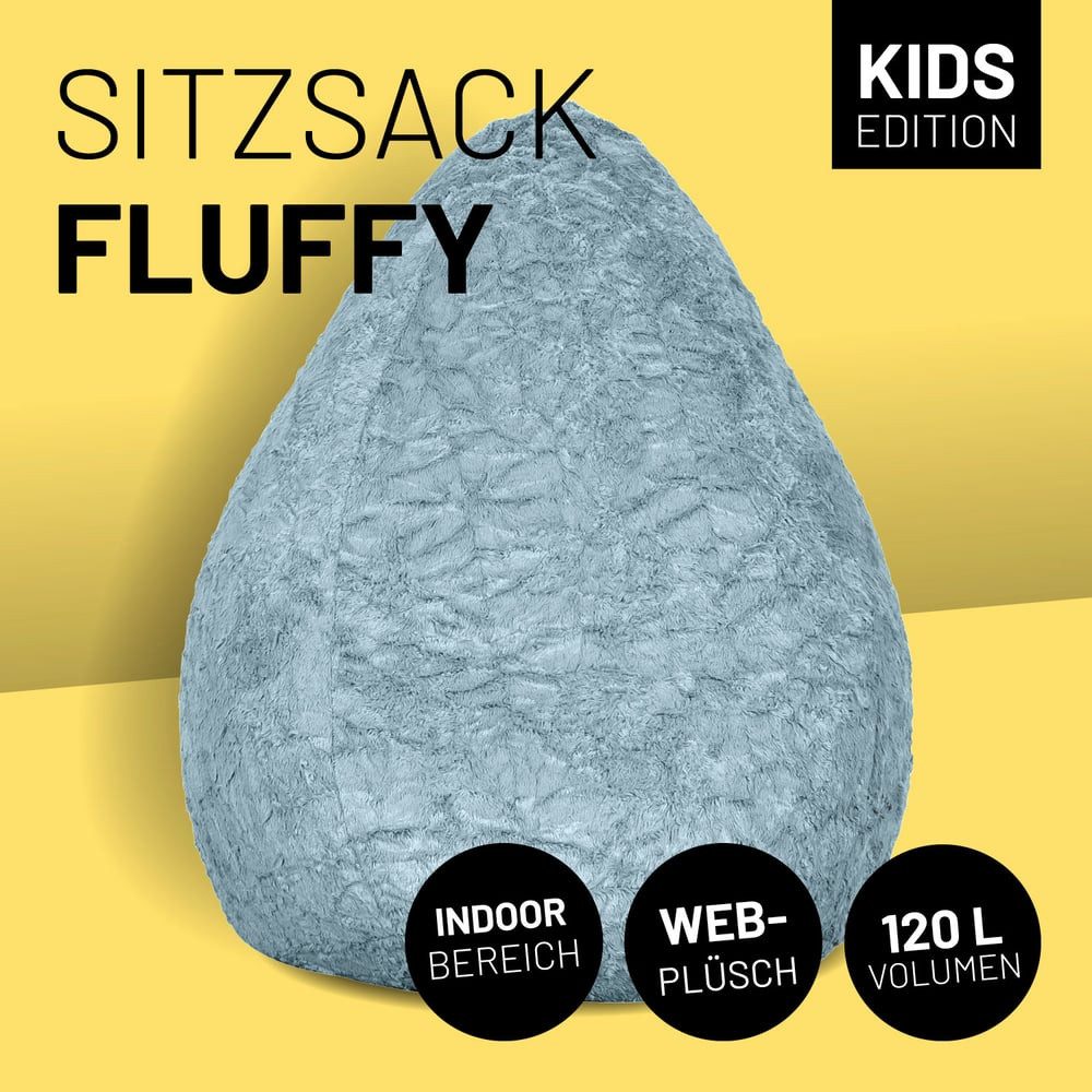 Lumaland Sitzsack Luxury Fluffy Gaming waschbar, Sitzkissen Bodenkissen wei günstig online kaufen