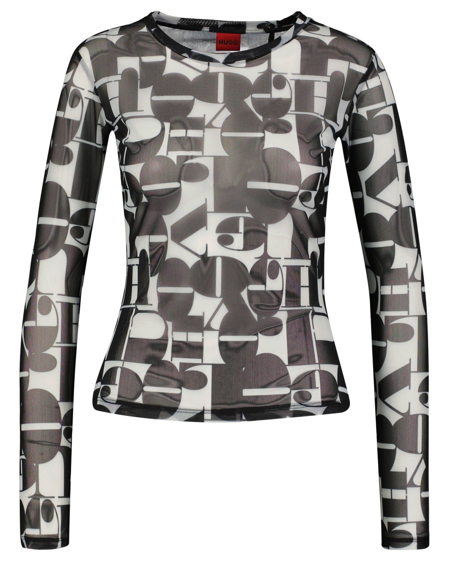 HUGO T-Shirt Damen Langarmshirt DIRALINA_2 Slim Fit (1-tlg) schwarz (15)