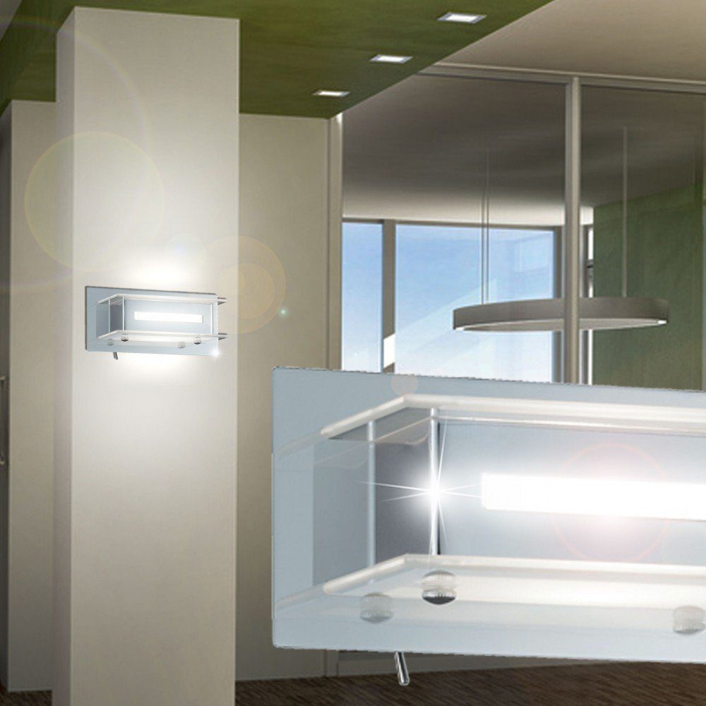 hochwertig Leuchte fest TRIO verbaut, LED-Leuchtmittel Metall Warmweiß, Wand Wandleuchte, LED COB-LED Leuchten 5 Lampe Watt Chrom Design