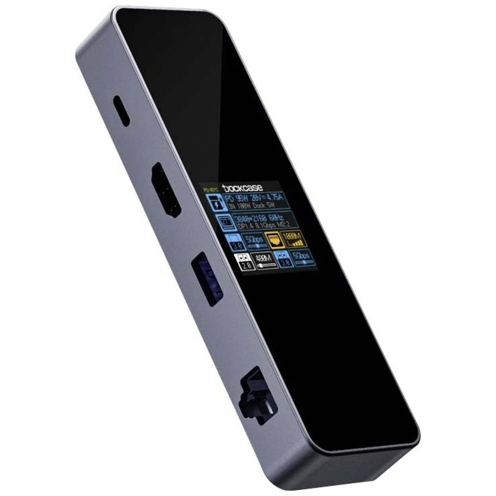 Dockcase Laptop-Dockingstation USB-C©-HUB, integriertes Display, inkl. Ladefunktion, USB-C® Power Delivery