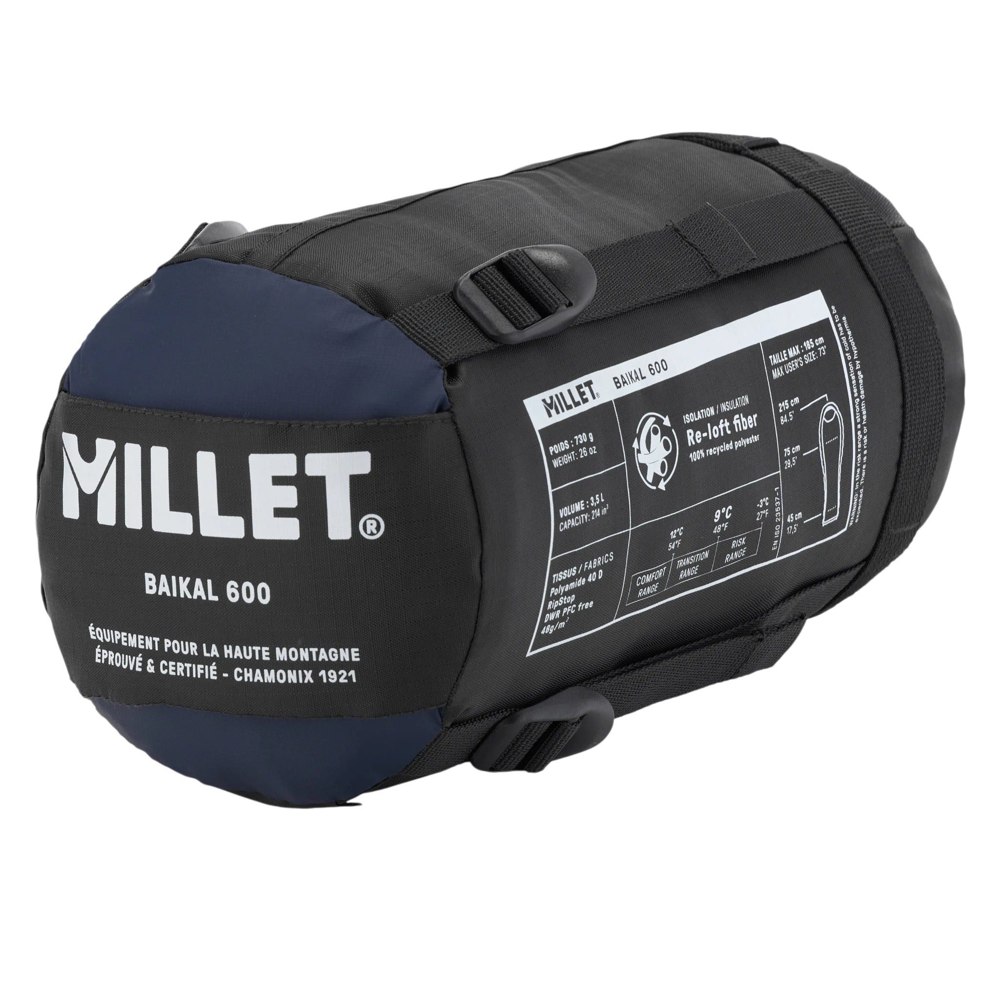 Millet Schlafsack Baikal 600 (2-Jahreszeiten-Schlafsack, Gauche)