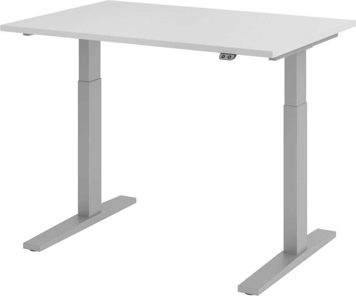 Schreibtisch Sitz-Steh-Schreibtisch elektrisch 120x80cm Grau/Silber