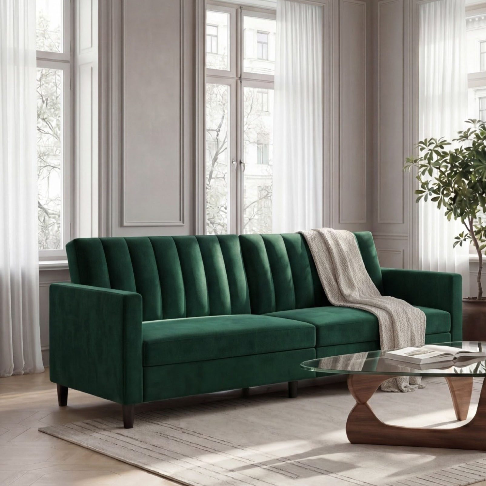 Dorel Home 3-Sitzer Celine, Rückenlehne 2-teilig und 3-fach verstellbar, Sitzhöhe 43 cm