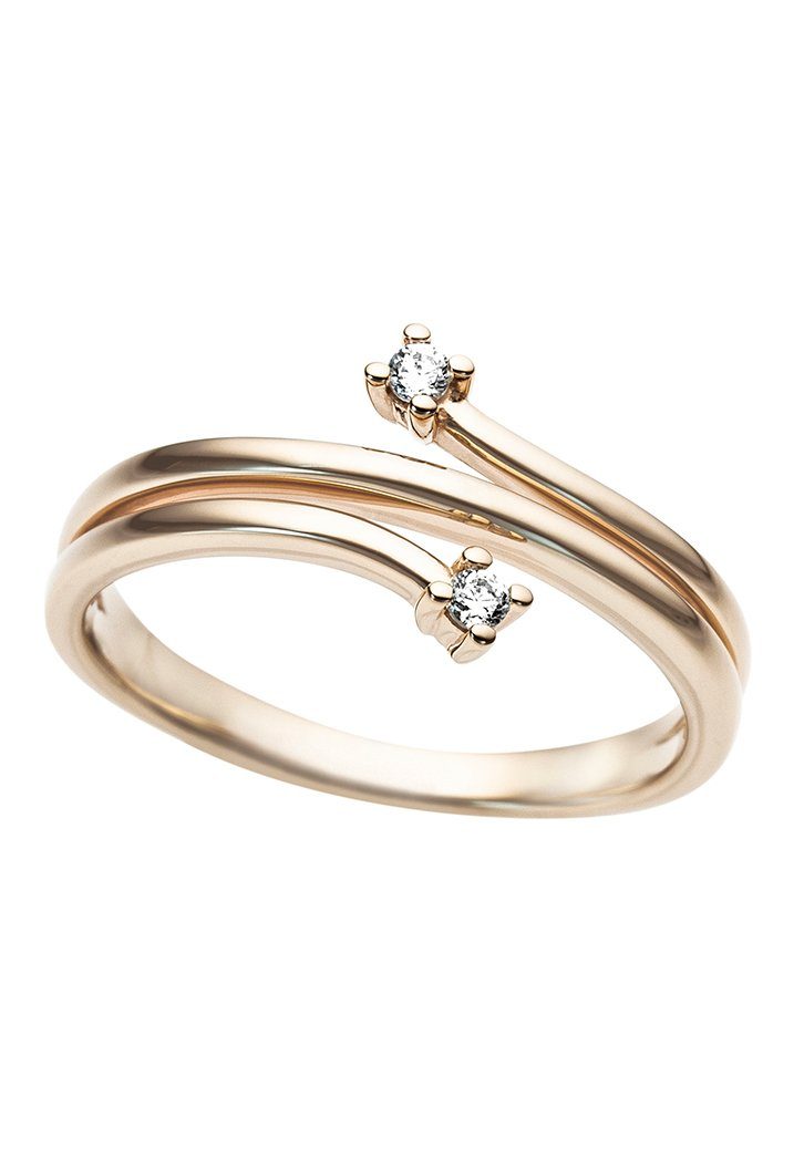 Diamantring Schmuck Geschenk Gold 333 Damenring Goldring Blütenranke