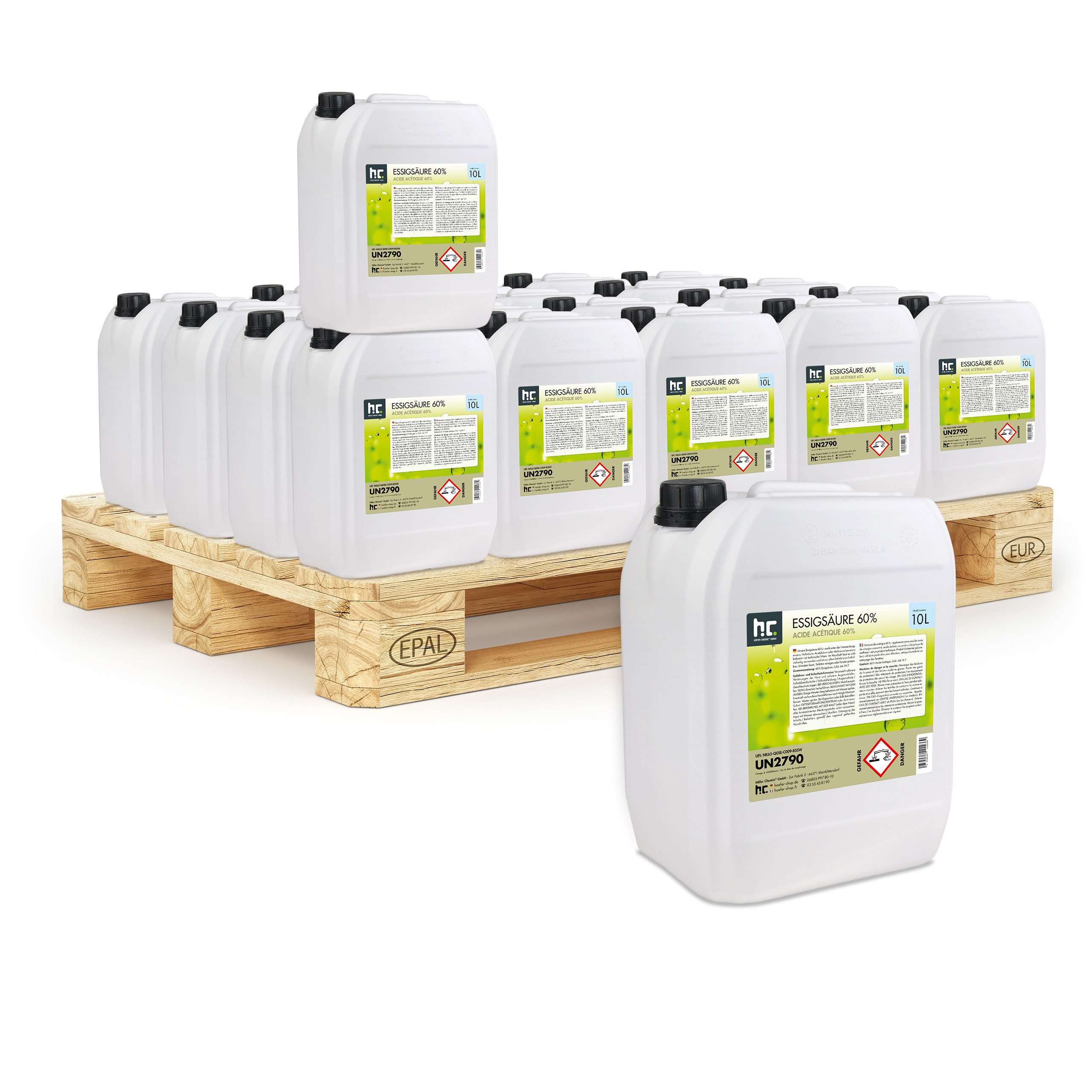 Höfer Chemie GmbH 60x 10 Liter Essigsäure 60% Grundreiniger
