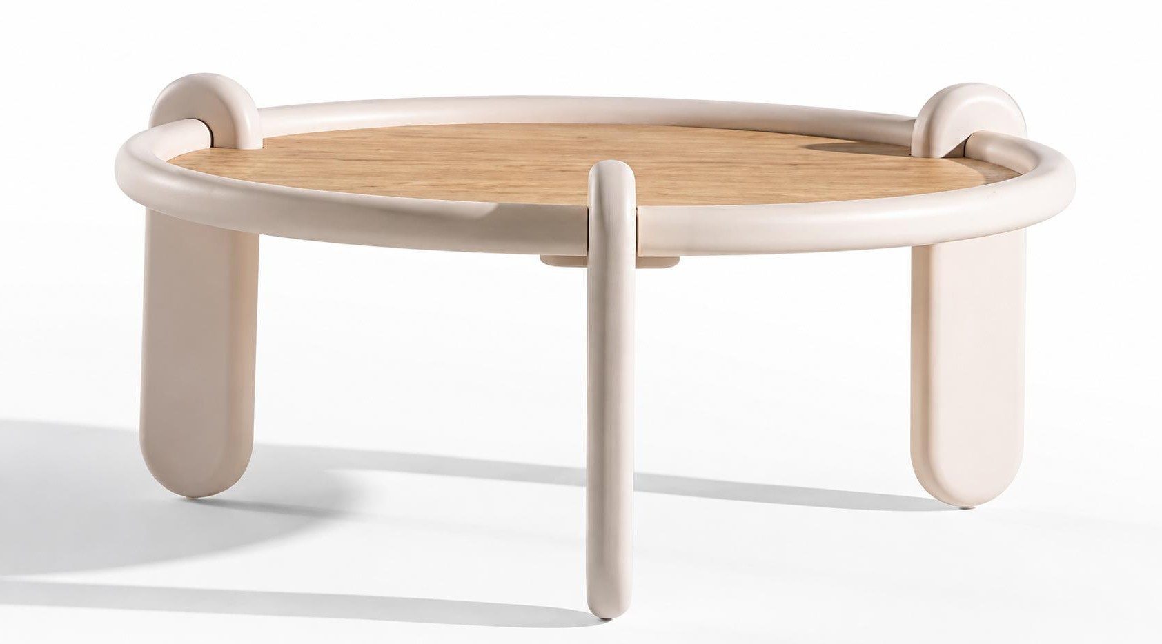 Xlmoebel Beistelltisch Beige runde Beistelltische im modernen Design, 2er Set für (2er Set, 2er Set), Made in Europa
