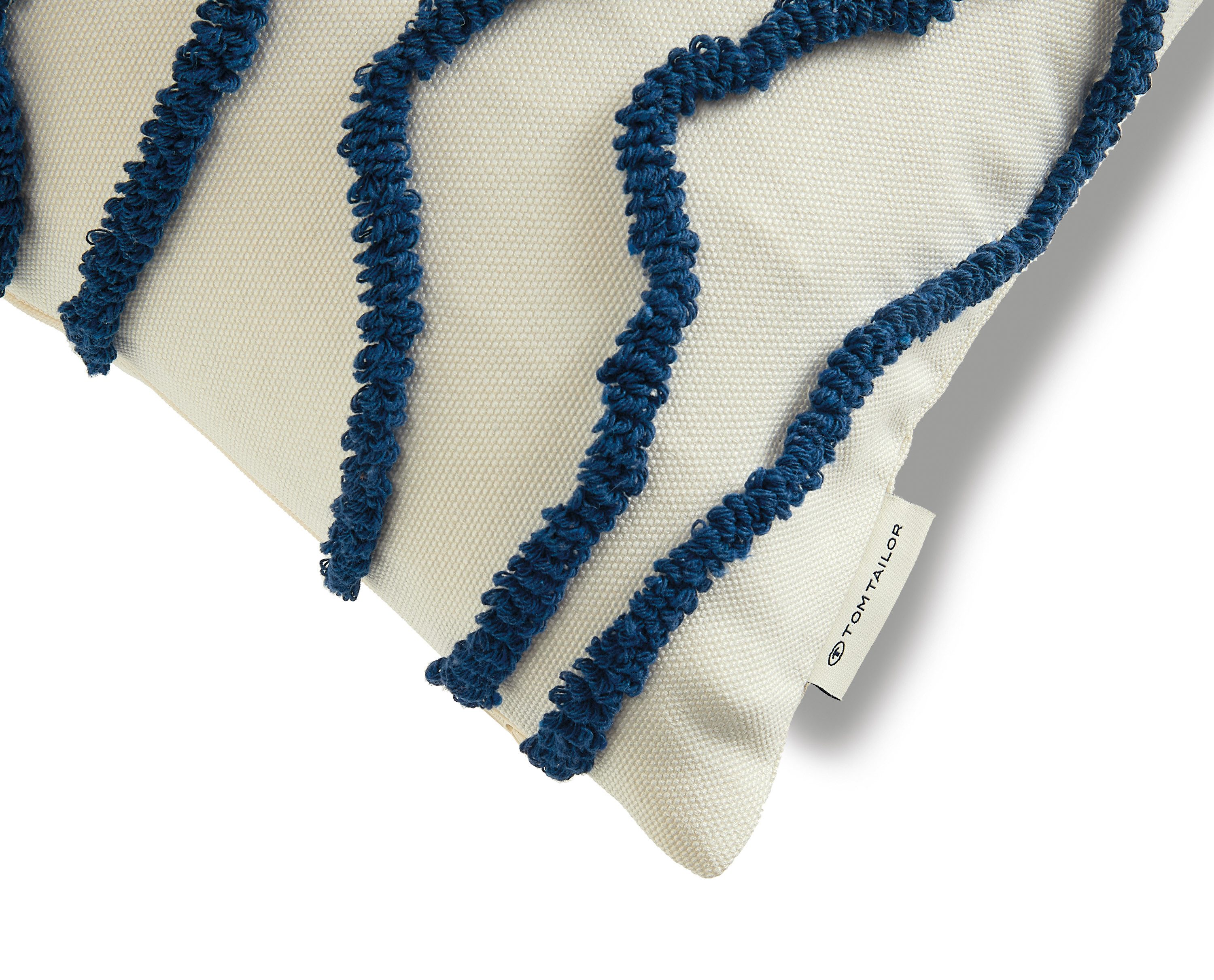 TOM TAILOR HOME Dekokissen Wavy, bestickt, mit hohem Baumwollanteil