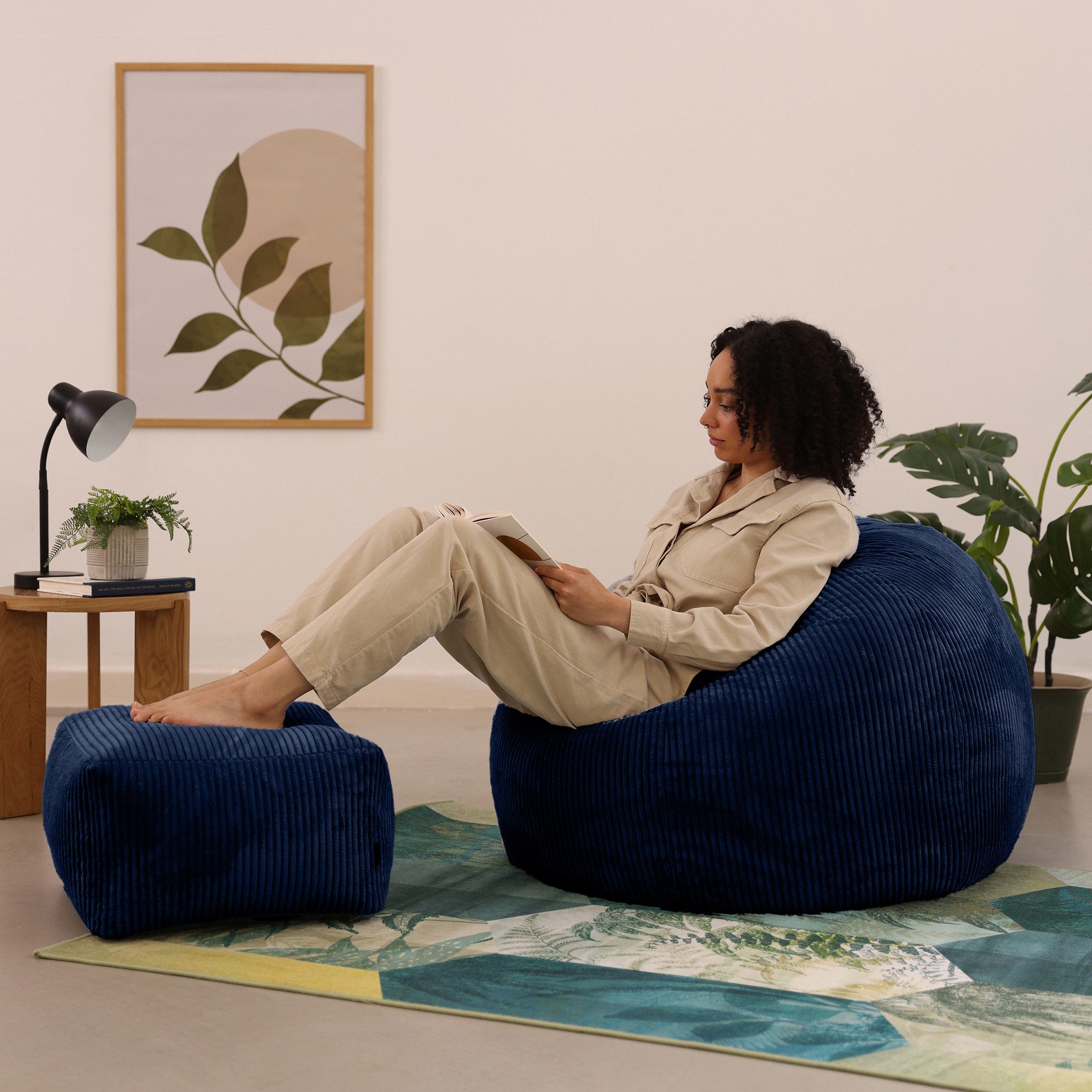 icon Sitzsack Erwachsene aus Cord „Kingston“ mit Hocker (Spar-Set, 1 x Sitz günstig online kaufen