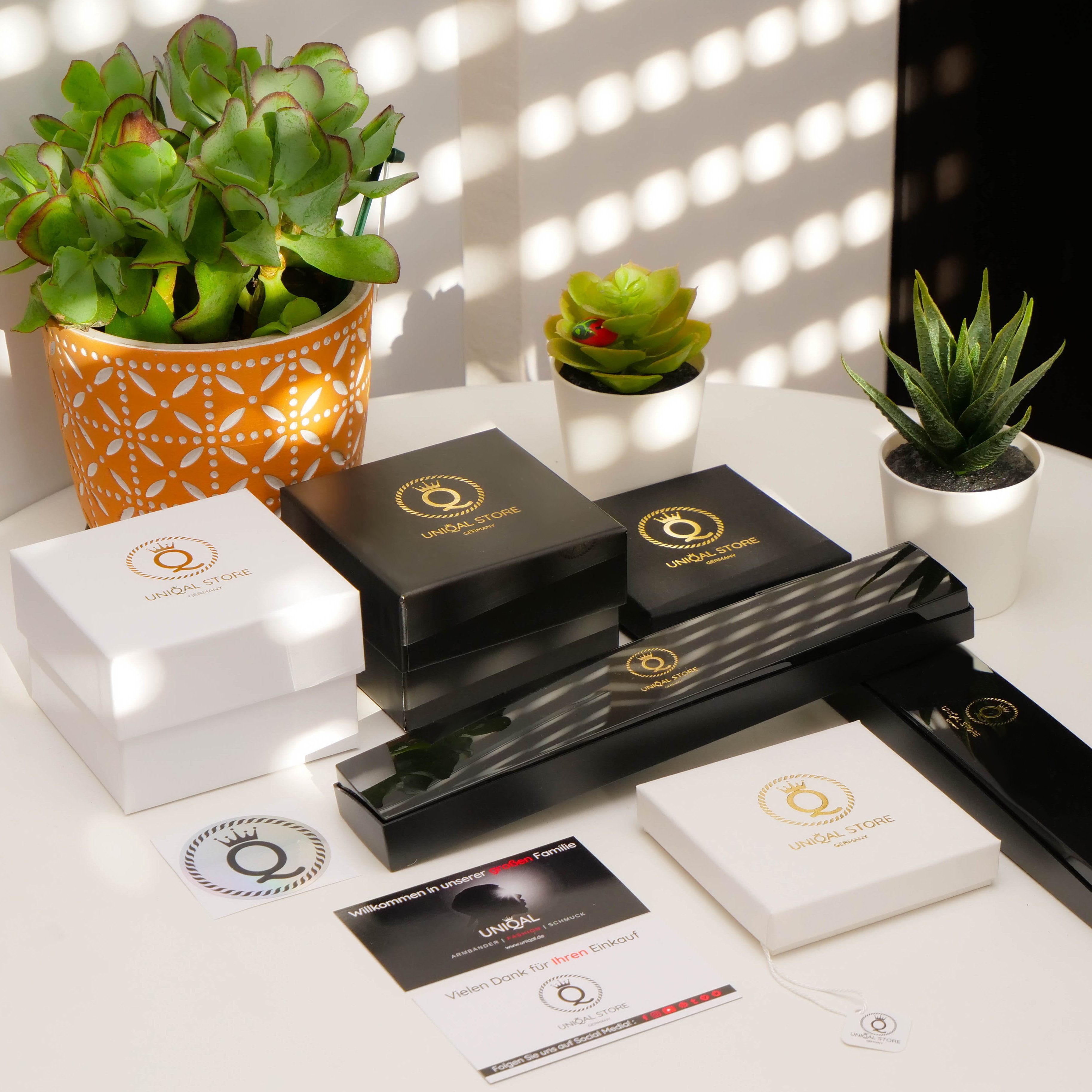 UNIQAL.de Lederarmband Lederarmband Herren "MIRACLE" geflochten (Edelstahl, Echtleder, Casual Style, handgefertigt)