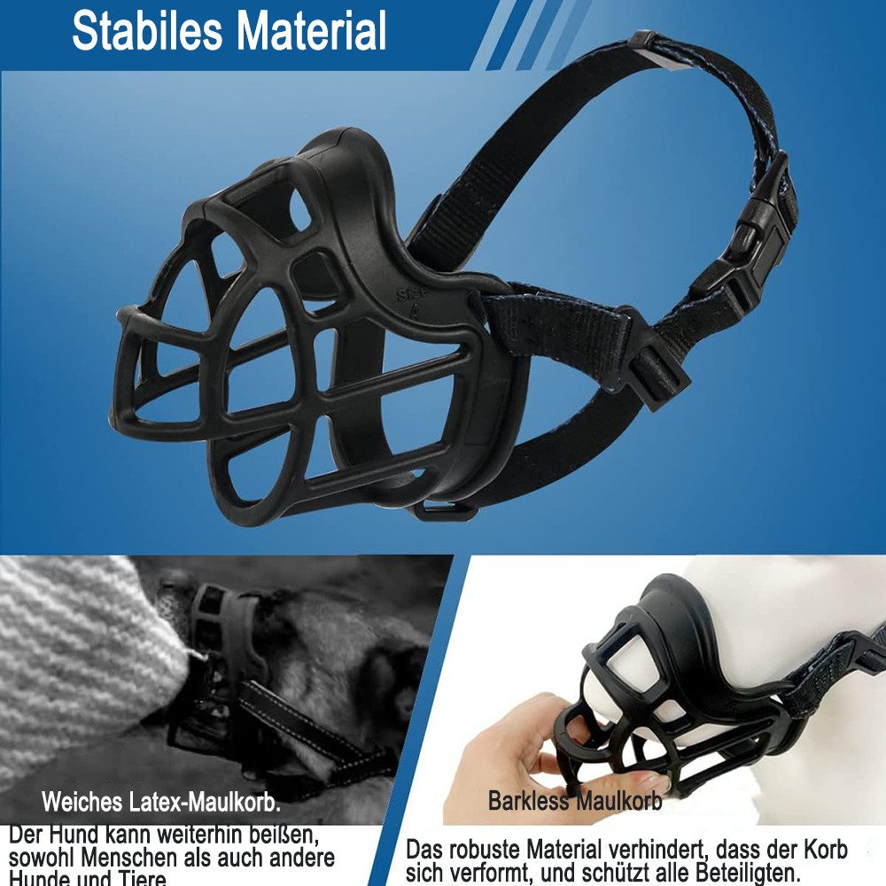 Ledander Maulkorb weicher Maulkorb für Hunde, langlebiger Gummi, passend für mittelgroße und große Hunde, verhindert Bellen, Beißen