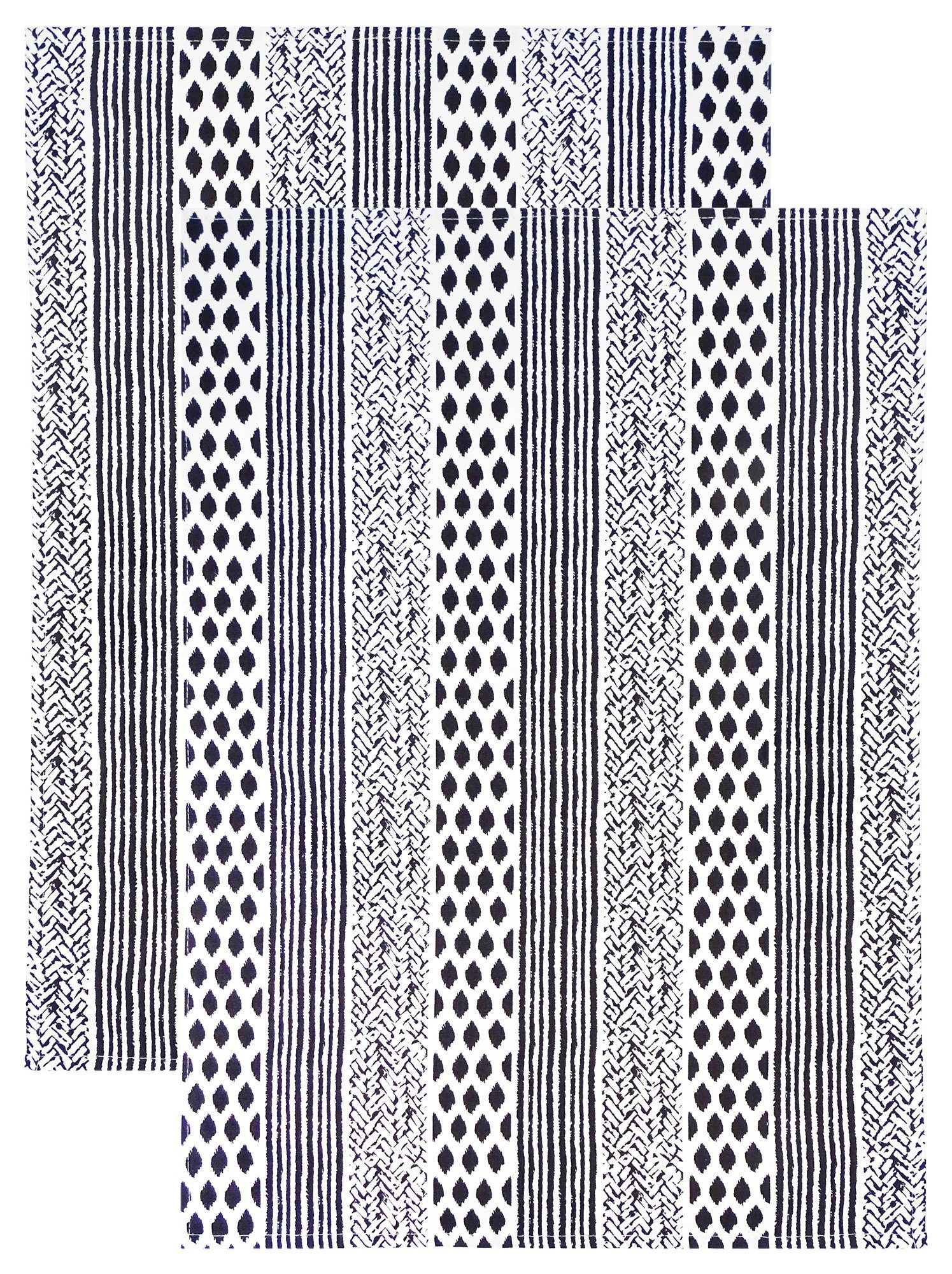 Lashuma Geschirrtuch Geometric, (Set, 2-tlg), Küchentücher Baumwolle, Geschirrhandtücher 48x68 cm