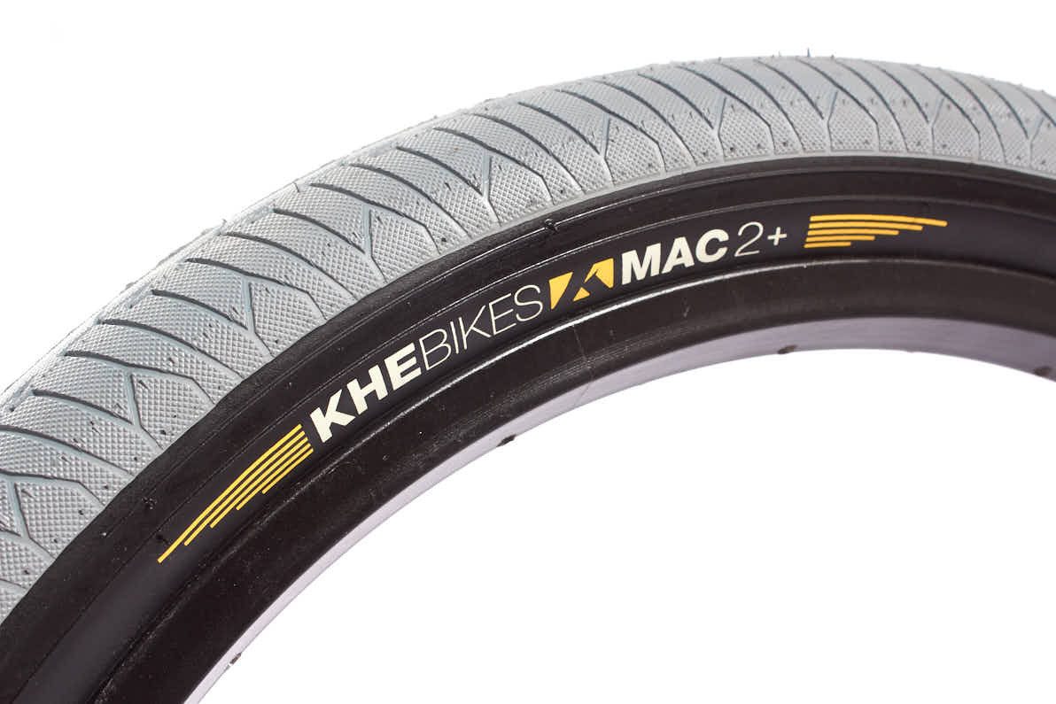 KHEbikes Fahrradreifen BMX Reifen Set KHE MAC2+ 20 Zoll x 2,30 Grau Schwarz, Stahl Band (steel beaded)