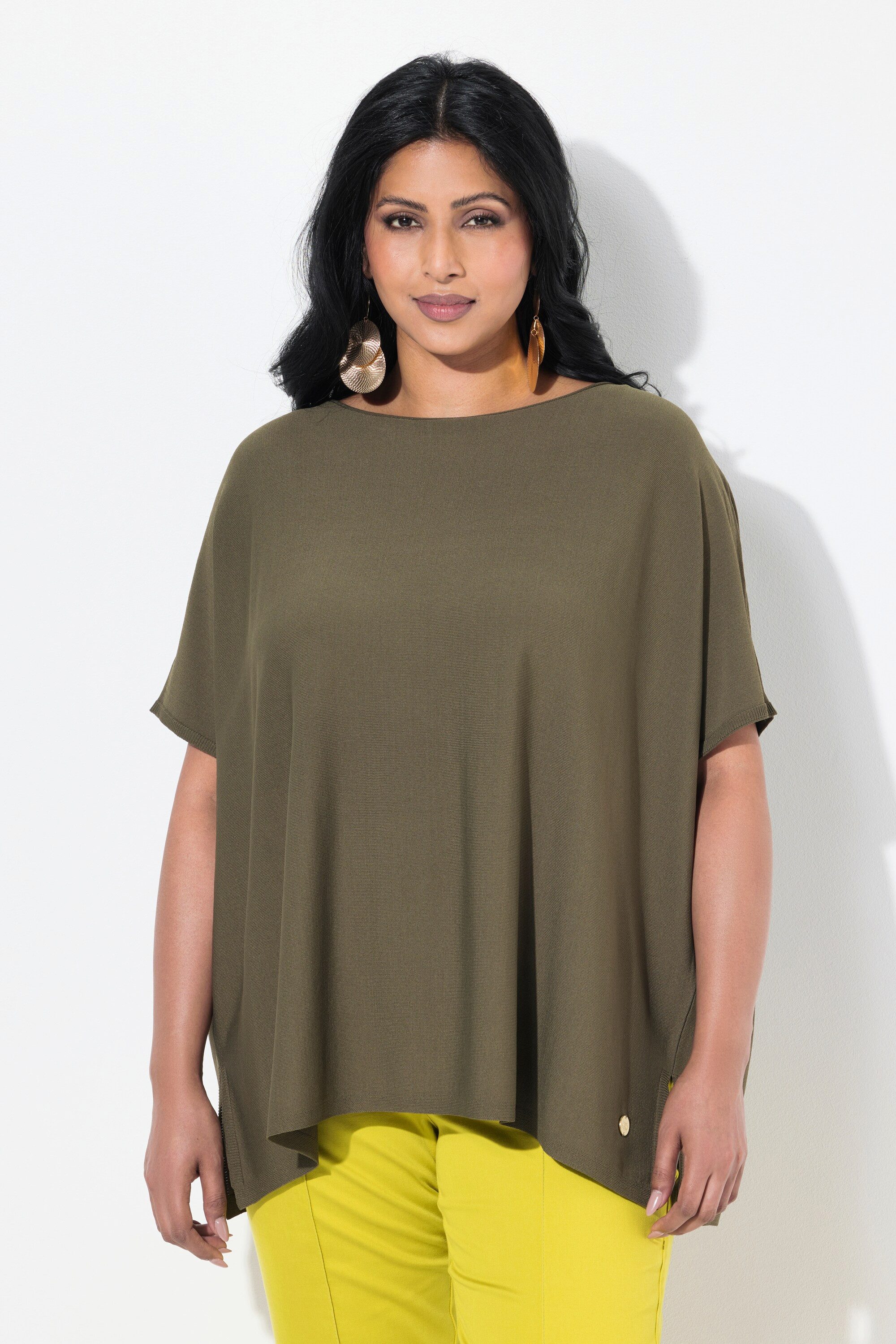 Ulla Popken Strickpullover Pullover oversized U-Boot-Ausschnitt günstig online kaufen