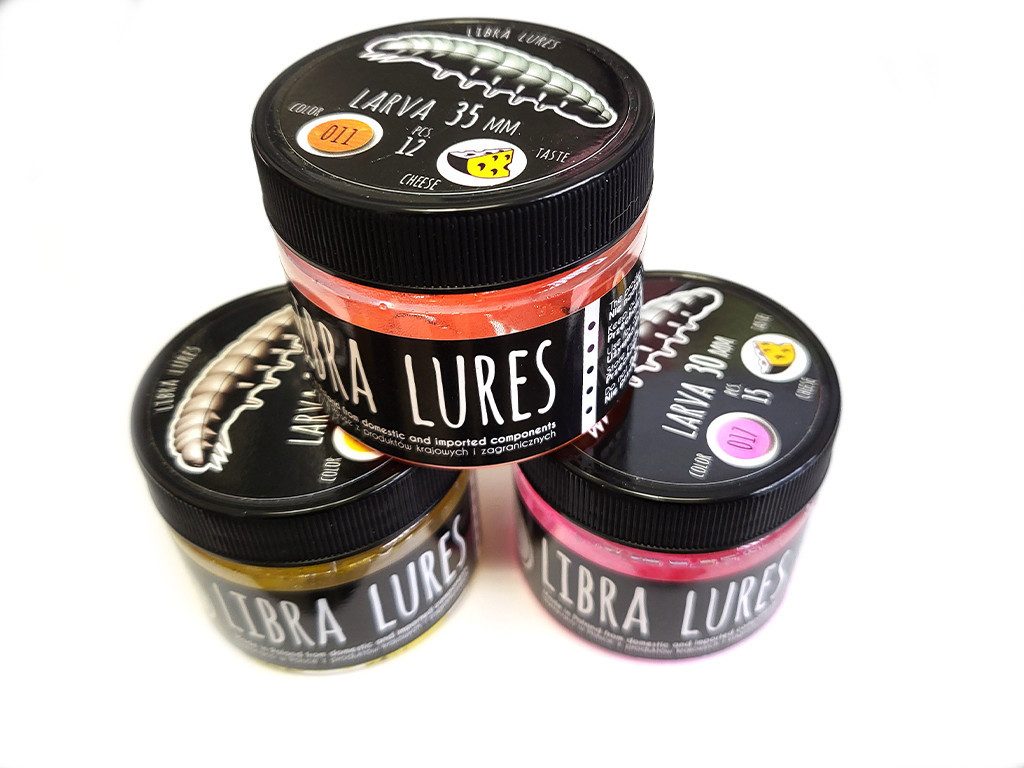 Libra Lures Kunstköder LIBRA LURES SET - LARVE CHEESE - 3 Dosen, (Larve Cheese, 3-St. 3 er Set), Effektiver Lauf, Exzellente Verarbeitung