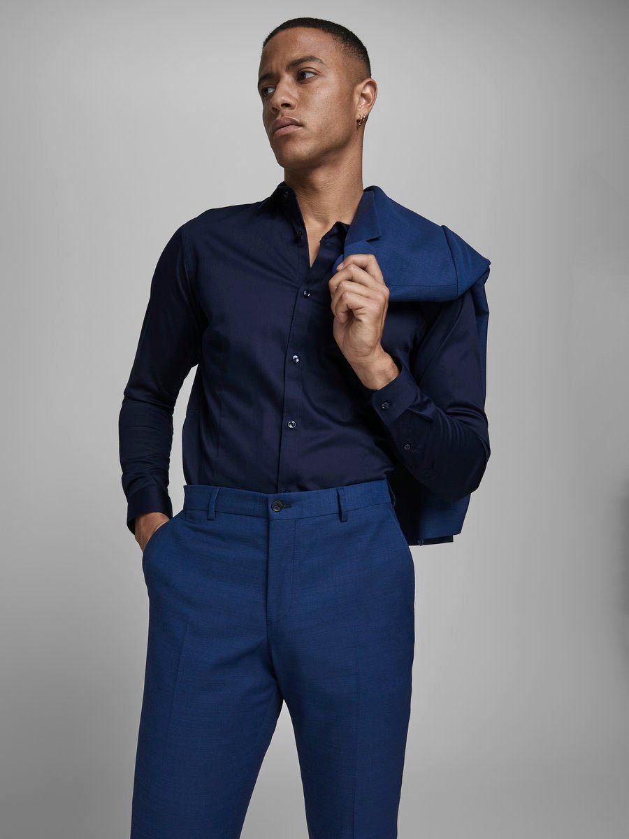 Jack & Jones Businesshemd JJPRPARMA in Skinny Fit, Stretchanteil und verstellbaren Manschetten sehr schmal, Web, Baumwollmischung