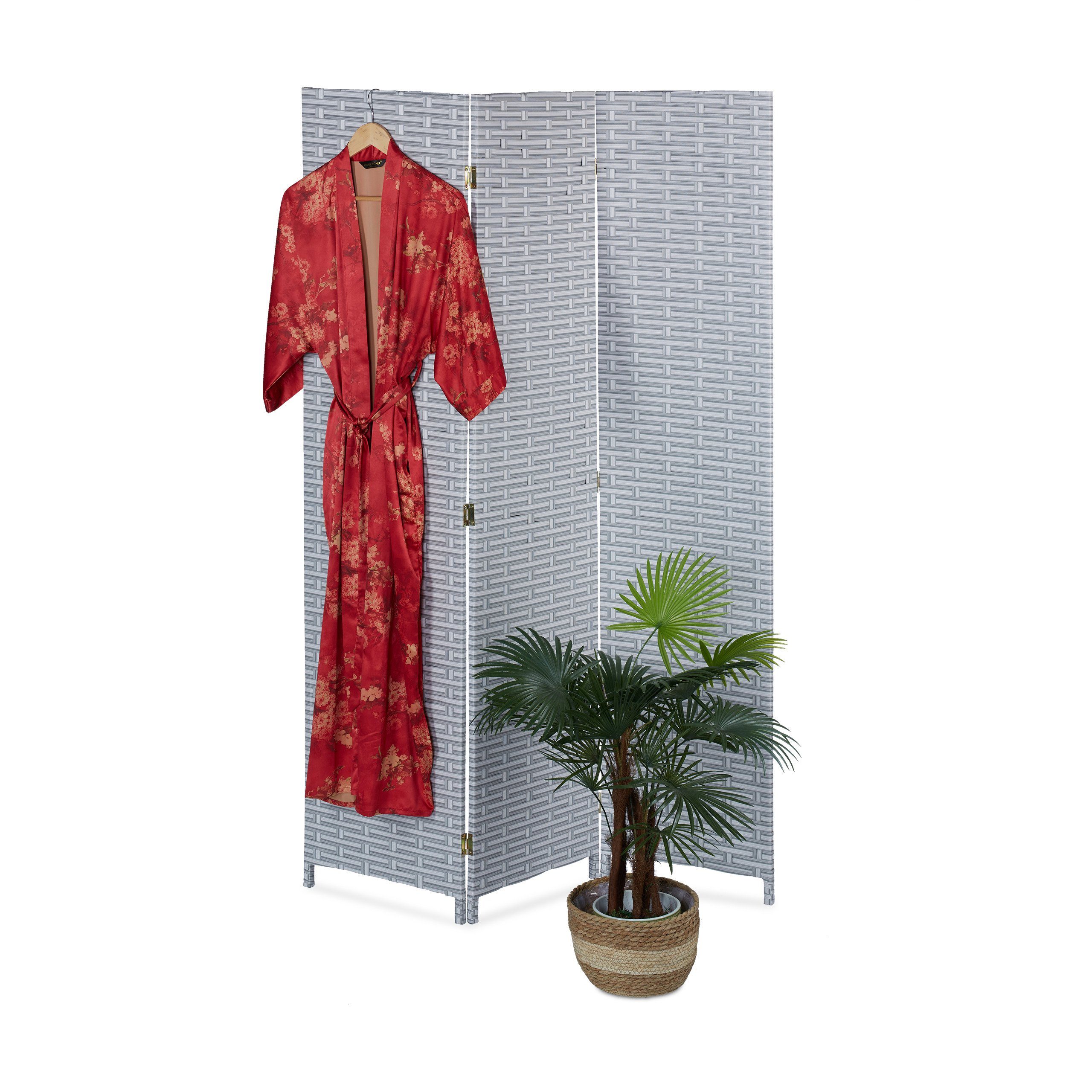 relaxdays Paravent 3-teiliger Paravent 170 cm