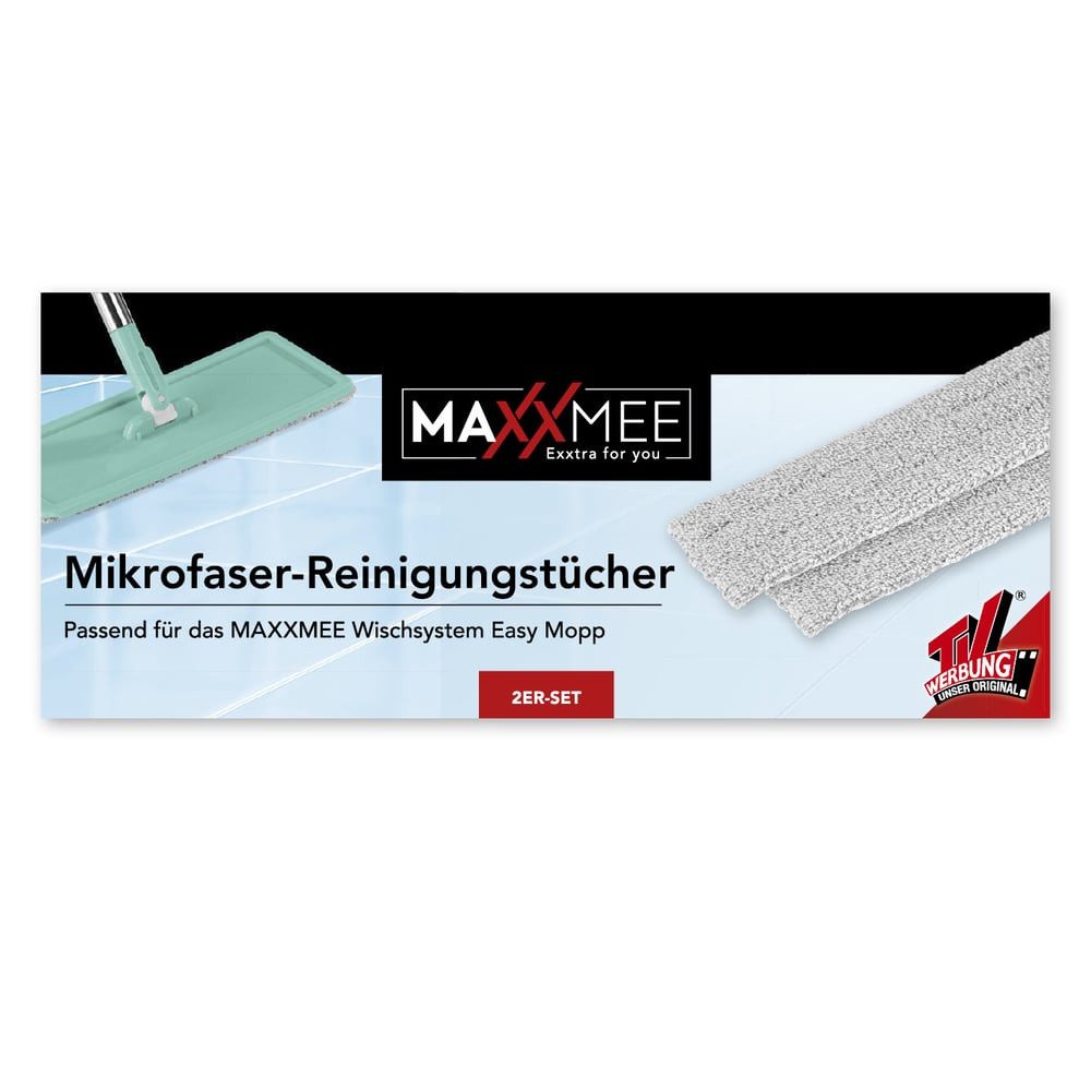 MAXXMEE Wischmopp MAXXMEE Ersatz-Wischtuch 2er-Set grau