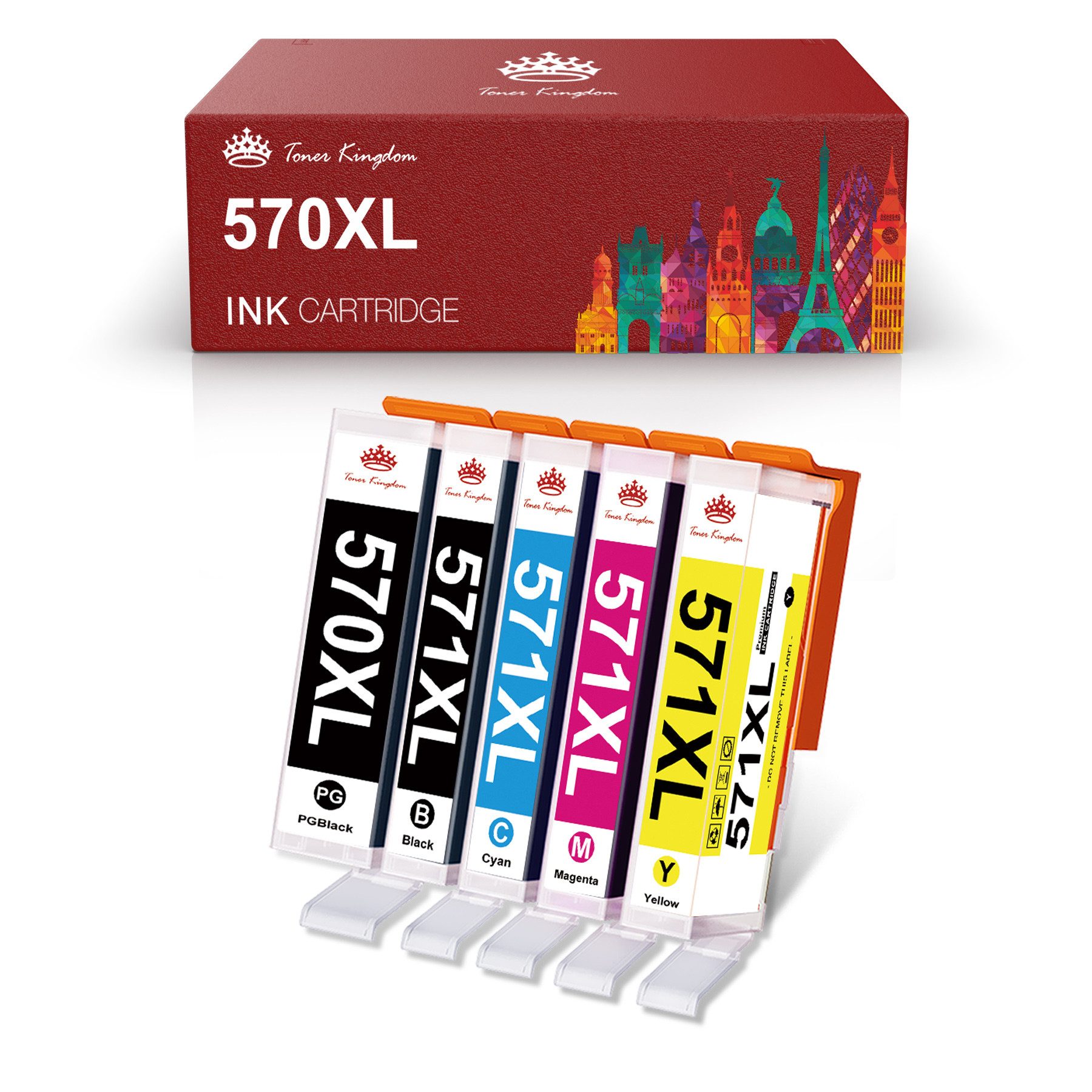 Toner Kingdom 10er/20er Multipack für CANON pgi 570xl 571xl PGI-570 CLI-571 xl Tintenpatrone (Für PIXMA TS5050 TS5000 MG5750 MG6850)
