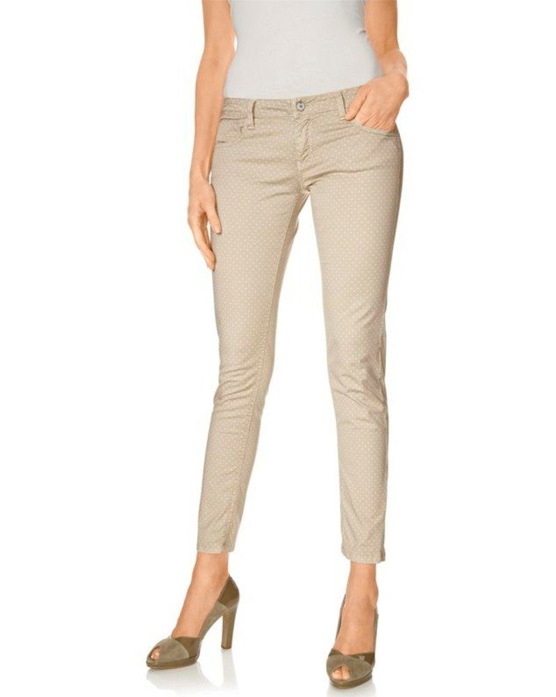 YESET Chinohose »Damen Chinohose Hose Chino Jeans Punkte-Muster Stretch  beige 185616« online kaufen | OTTO