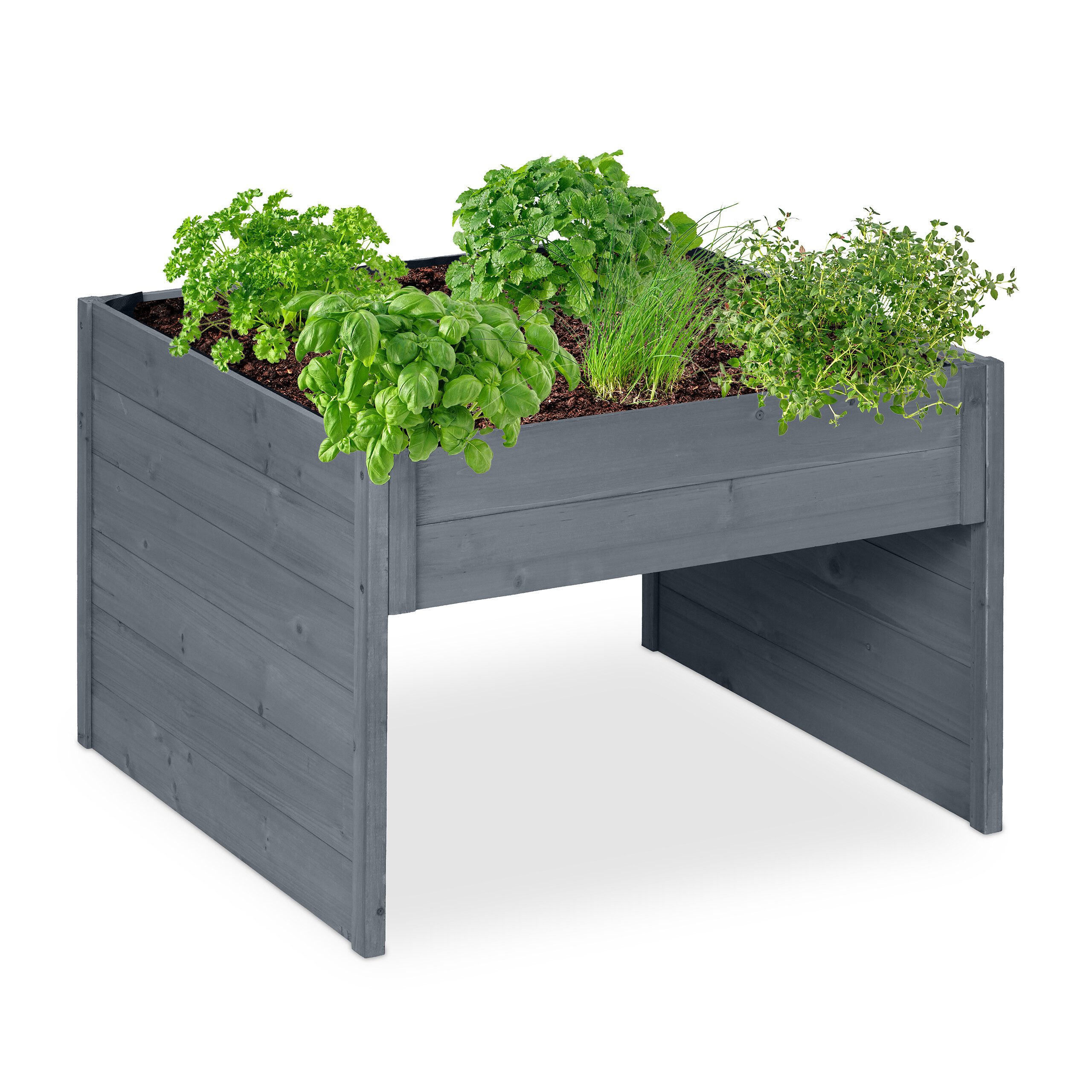 relaxdays Mähroboter-Garage mit Pflanzkaste, BxTxH: 79x74x52.5 cm, grau günstig online kaufen