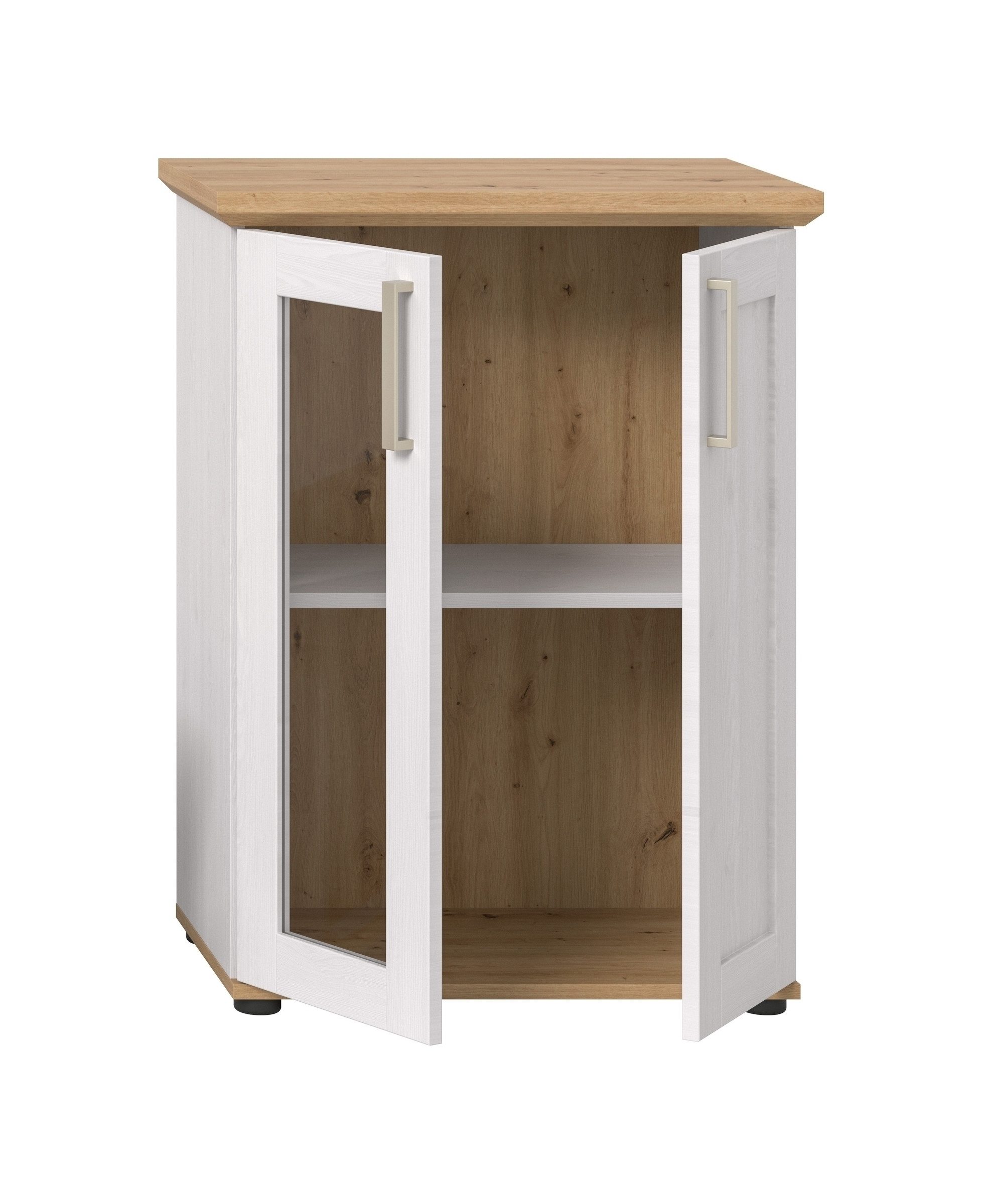 freiraum Vitrine Verona hängend / stehend montierbar, Sibiu Lärche Dekor - 64x88x37cm (BxHxT)