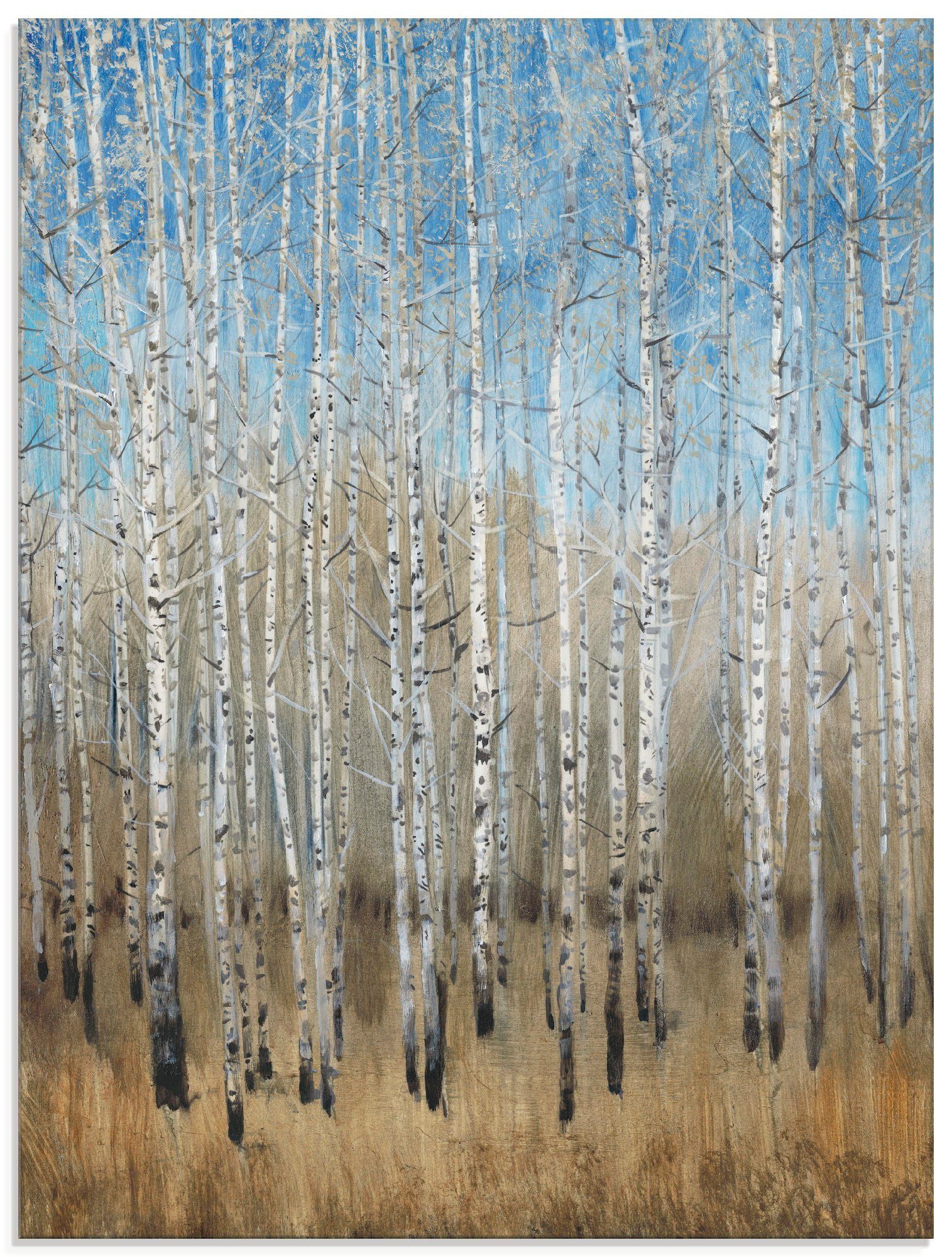 Artland Glasbild »Staubige blaue Birken II«, Wald (1 Stück)-Otto