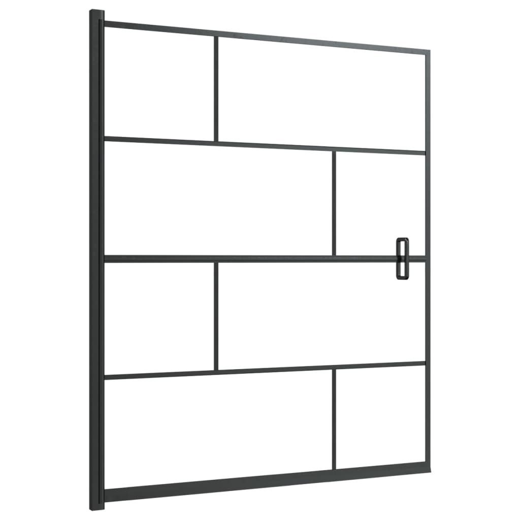 vidaXL Duschwand 116 x 140 cm Duschkabine ESG 116x140 cm Schwarz