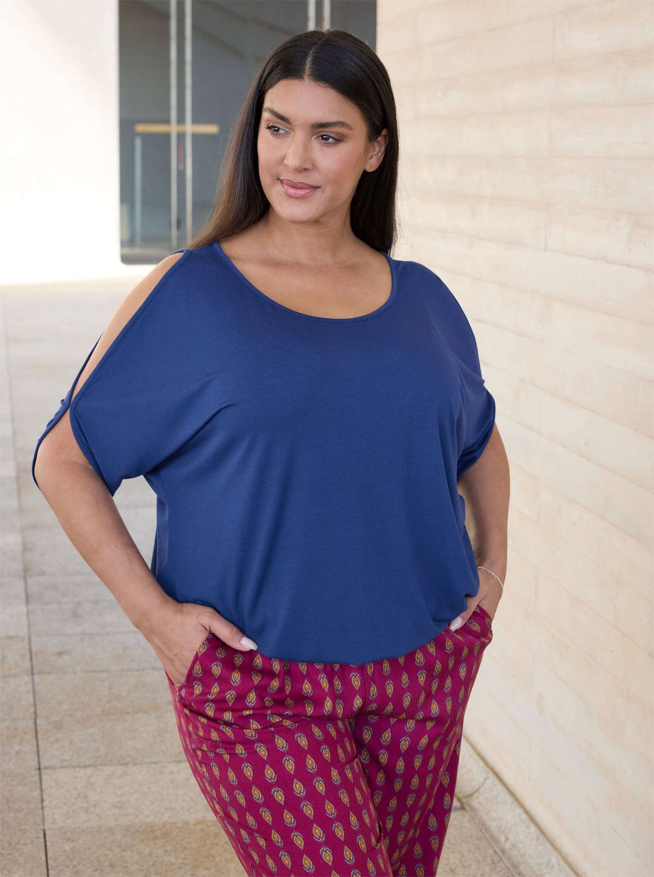 Sheego Strandkleid Shirt Kurzarm