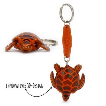 Monkimau Schlüsselanhänger Schildkröten Schlüsselanhänger Leder Tier Figur (Packung)