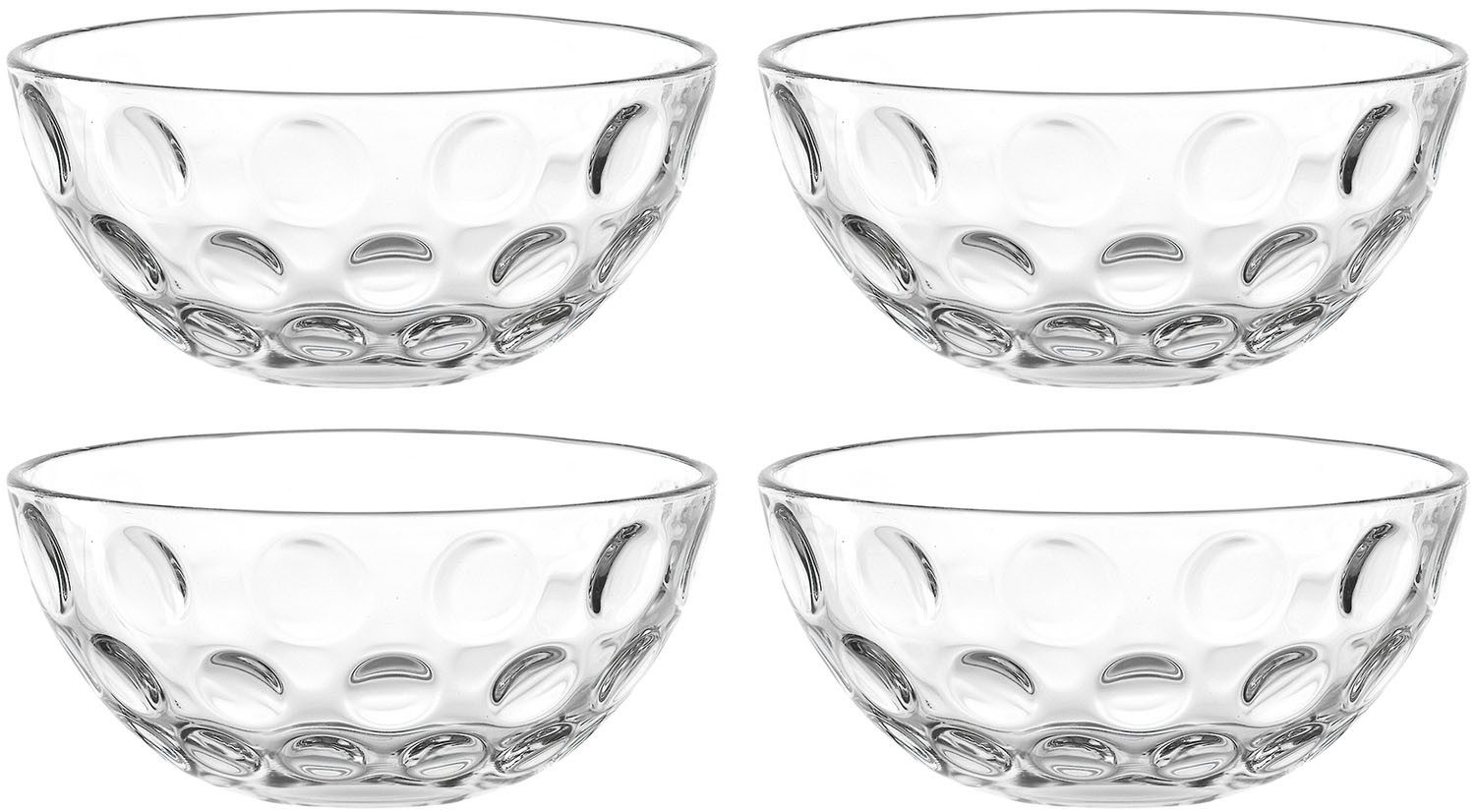 LEONARDO Schale CUCINA OPTIC, 4er-Set, Glas, (Set, 4-tlg), Spülmaschinengeeignet