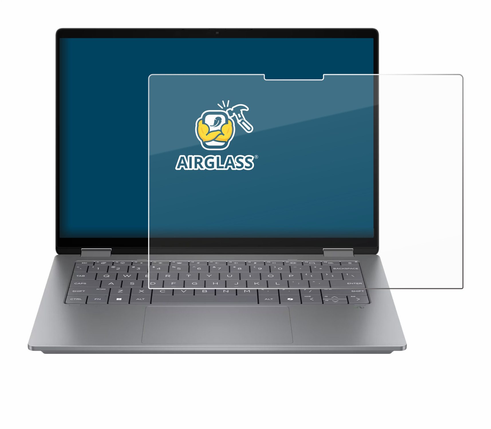 BROTECT Displayschutzglas Folie für HP OmniBook X Flip 14, Schutzfolie Glas Panzer Display Schutz klar