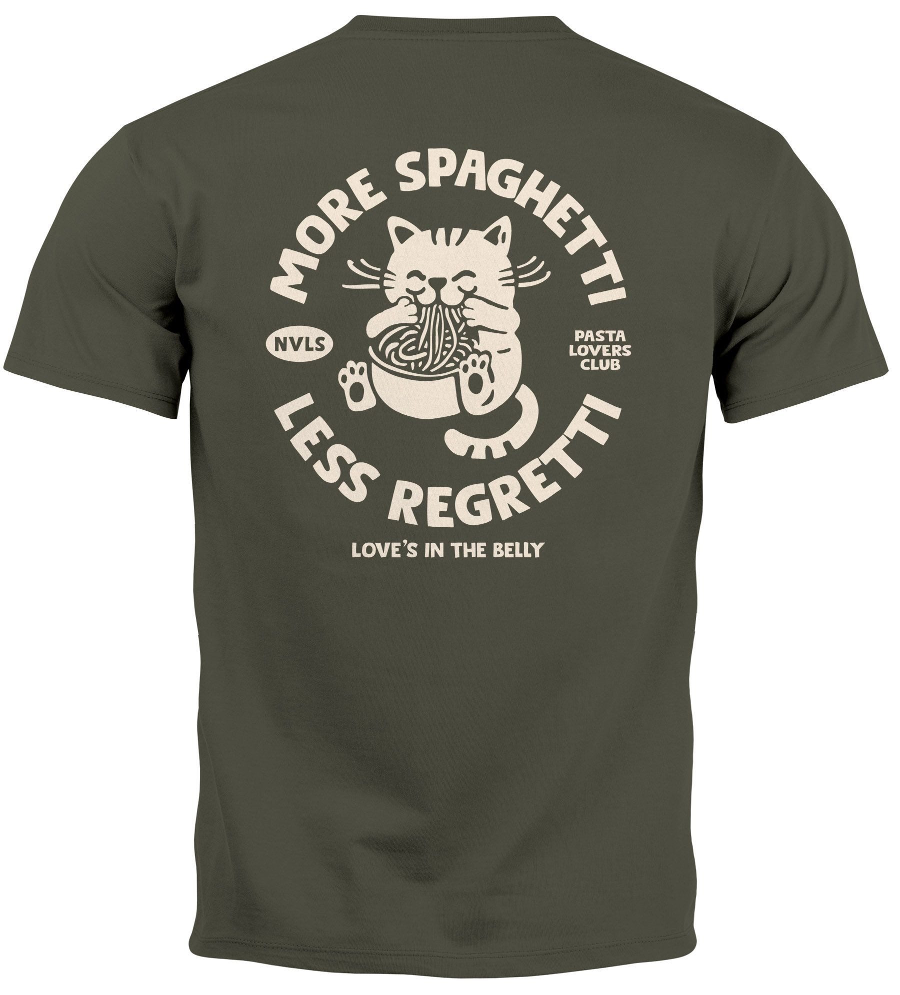 Neverless Print-Shirt Herren T-Shirt Backprint Katze Rückendruck Brustloge günstig online kaufen