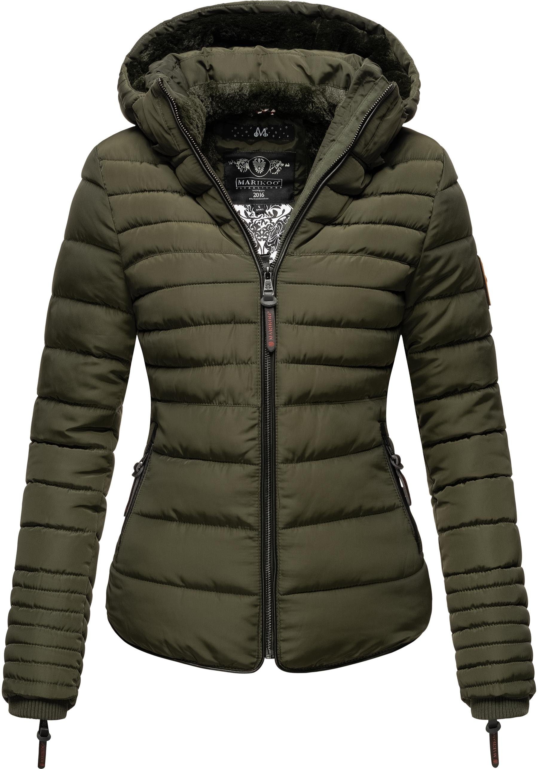 Marikoo Winterjacke Amber stylische Steppjacke mit Teddyfutter