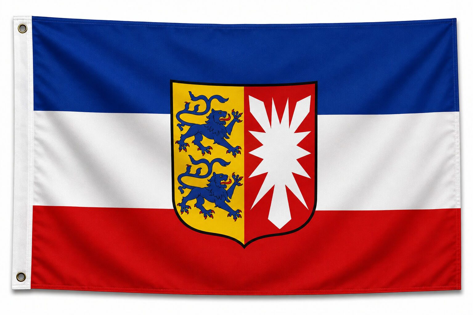 trends4cents Flagge XXL Flagge 250 x 150 cm Hissfahne Bundesland Sturmflagge 3 Messingösen (Schleswig-Holstein), für Fahnenmaste