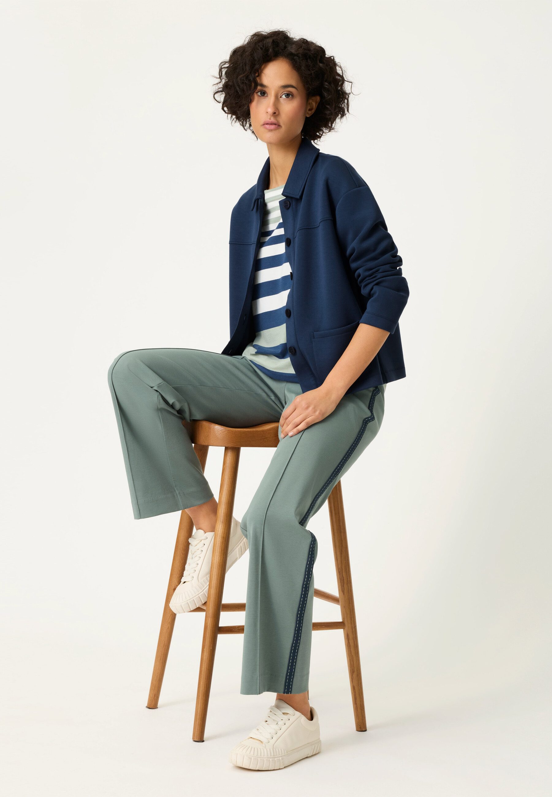 Olsen Sweatjacke Jerseyjacke mit Hemdblusenkragen