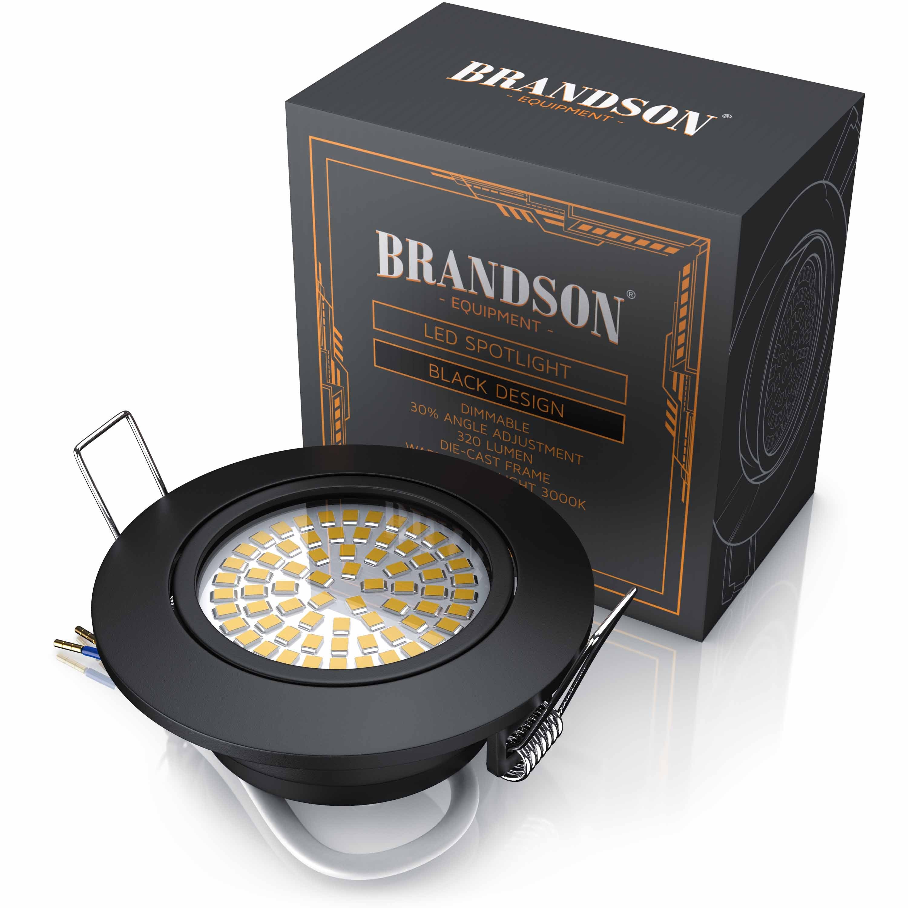 Brandson LED Deckenspots, LED Deckenspots dimmbar & schwenkbar  Einbaustrahler mit Aluminium Rahmen in schwarz online kaufen | OTTO