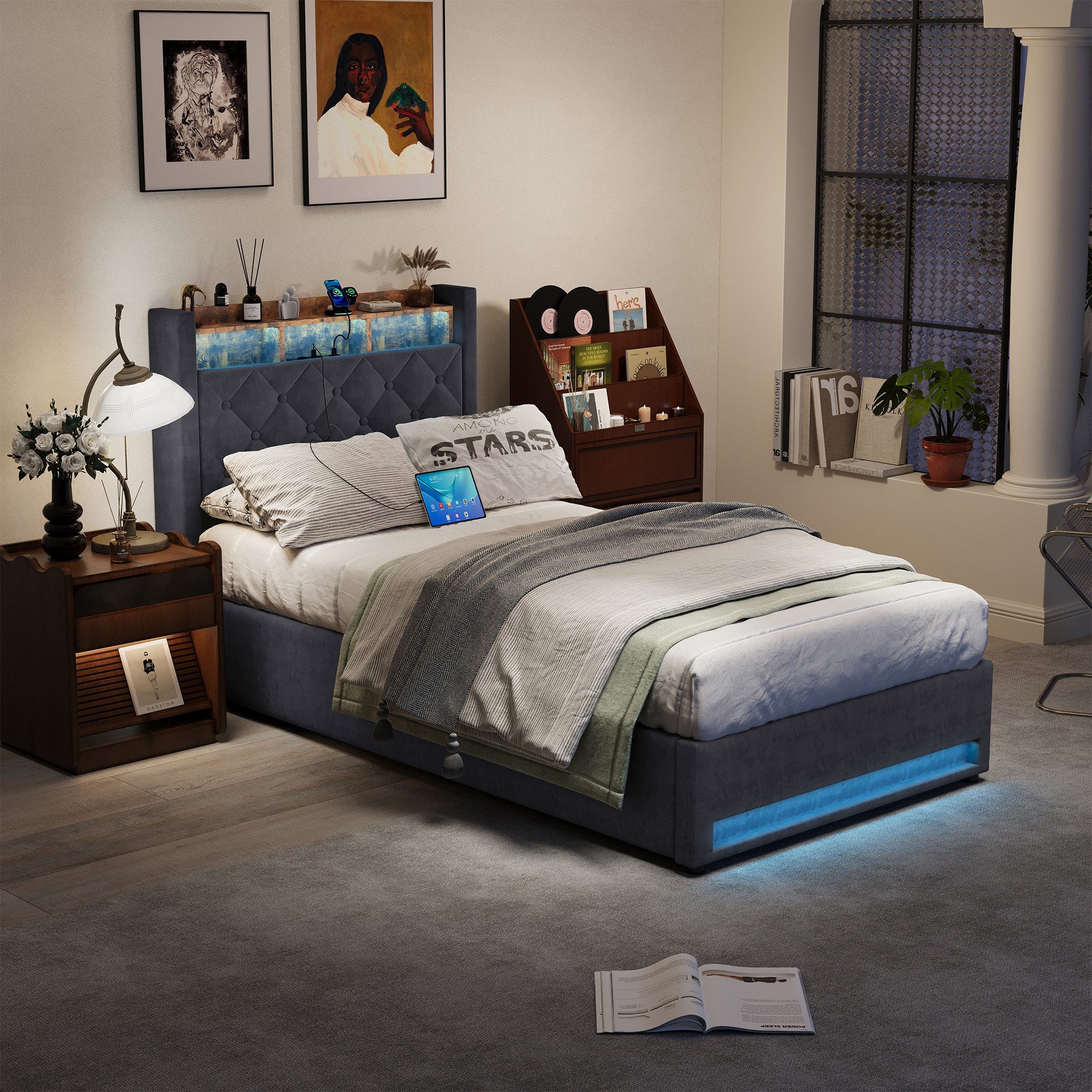 OKWISH Polsterbett mit holländischem Samt – Modern & Elegant (In 5 Größen e günstig online kaufen