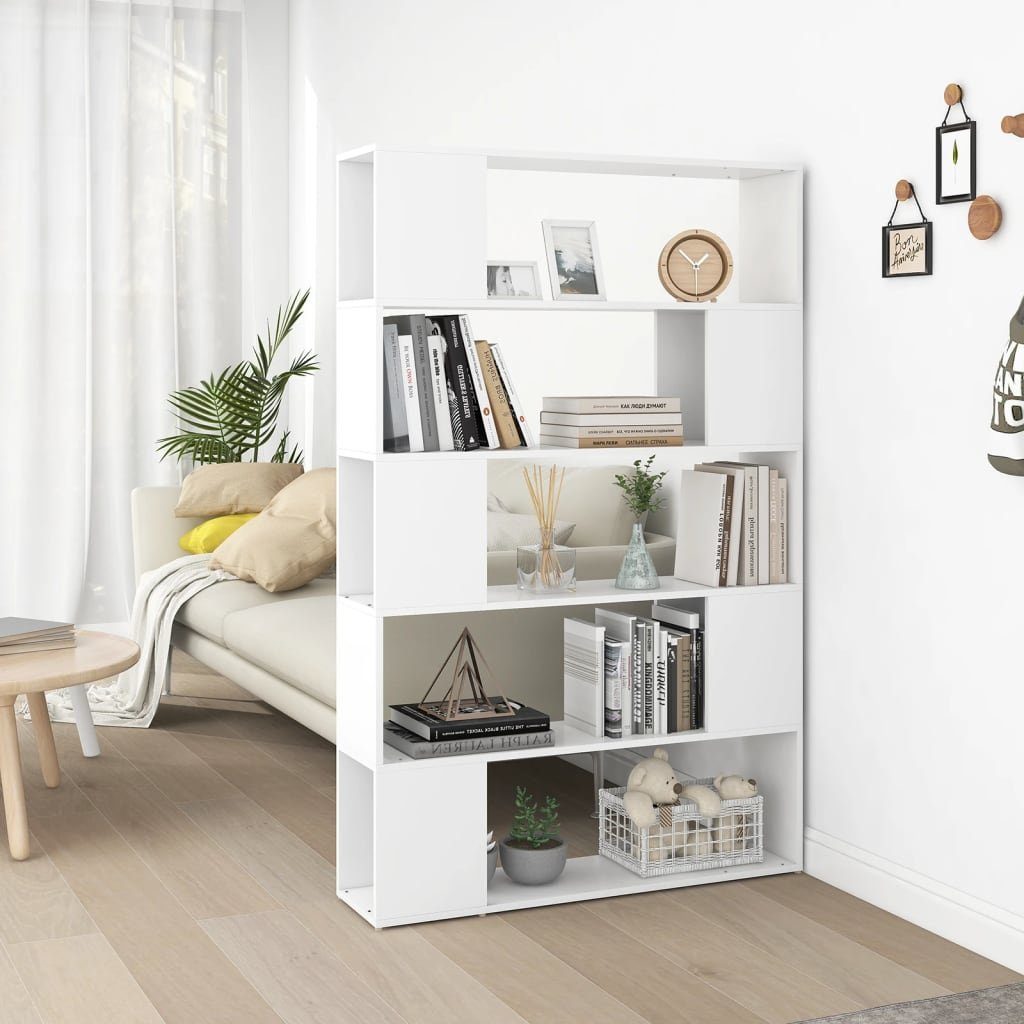 Bücherregal Holzwerkstoff Weiß Raumteiler 100x24x155 furnicato cm