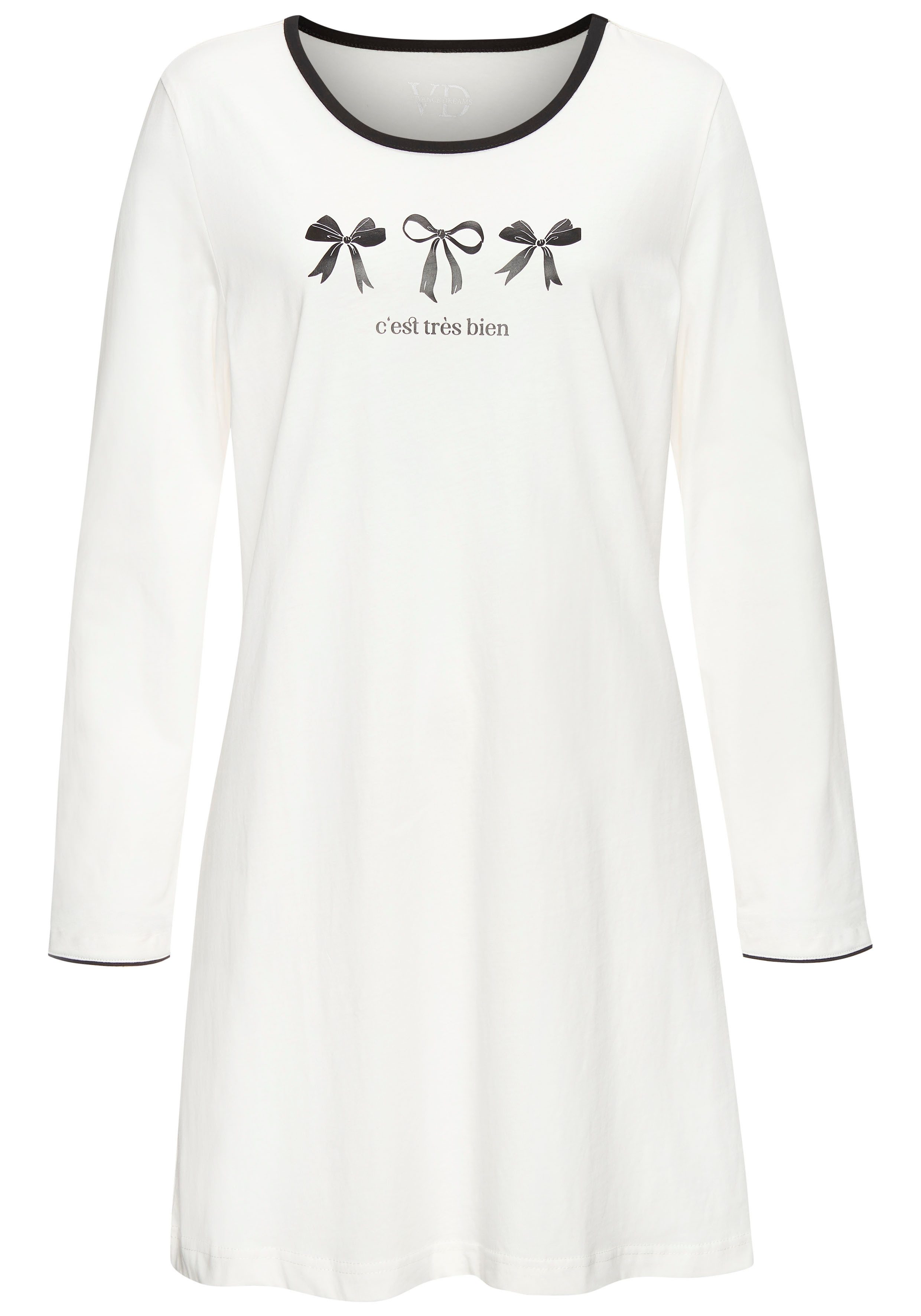 Vivance Dreams Nachthemd mit süßem Schleifenmuster günstig online kaufen