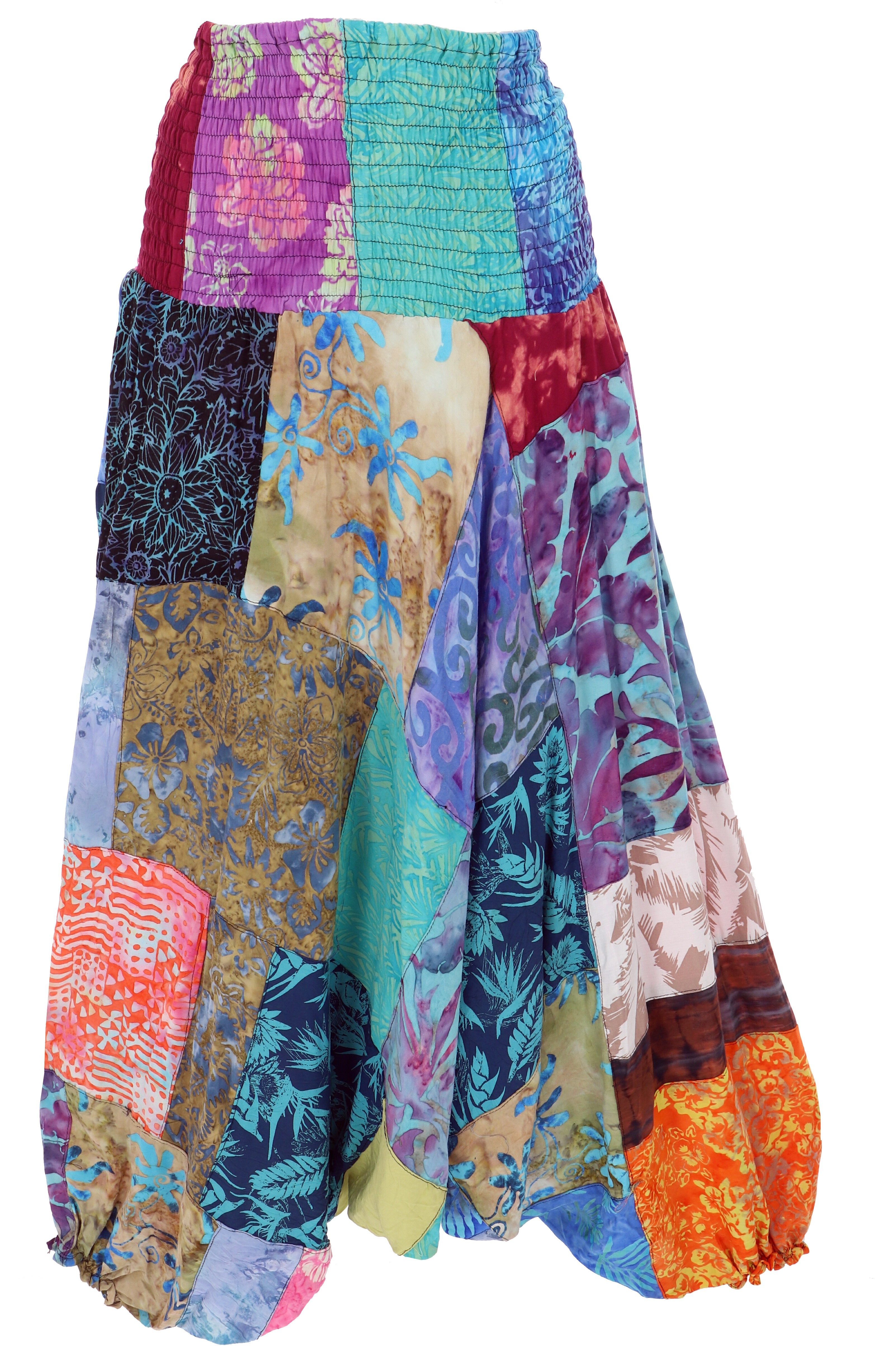 Guru-Shop Relaxhose Sommerliche Aladinhose, Patchwork Pluderhose,.. Ethno Style, alternative Bekleidung
