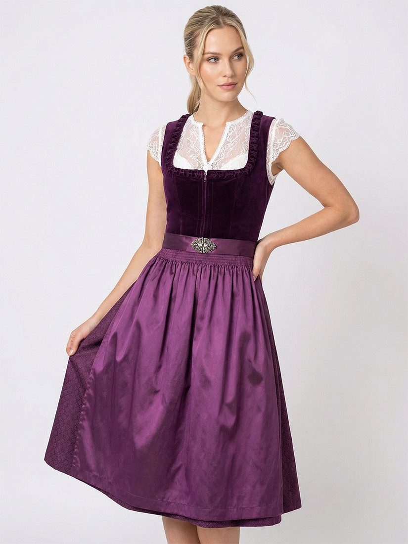 MarJo Dirndl Dirndl Tschirn 70cm Länge brombeer