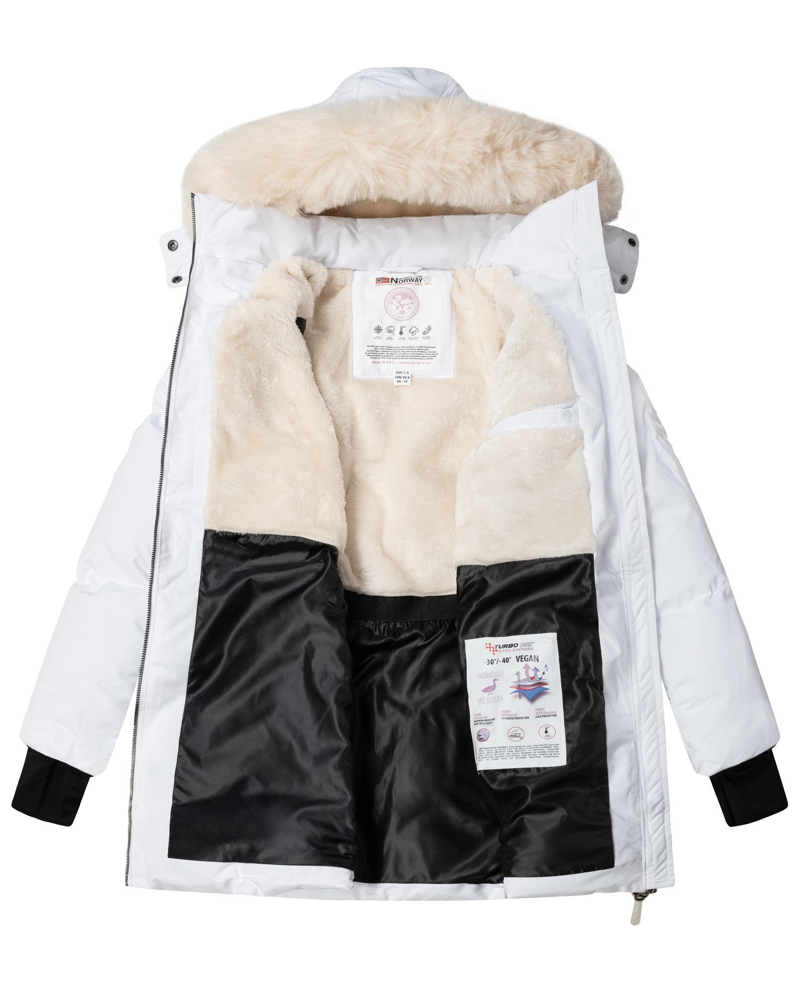 Geographical Norway Parka Damen Winter Jacke Mantel Parka Steppjacke Winterparka warm Outdoor