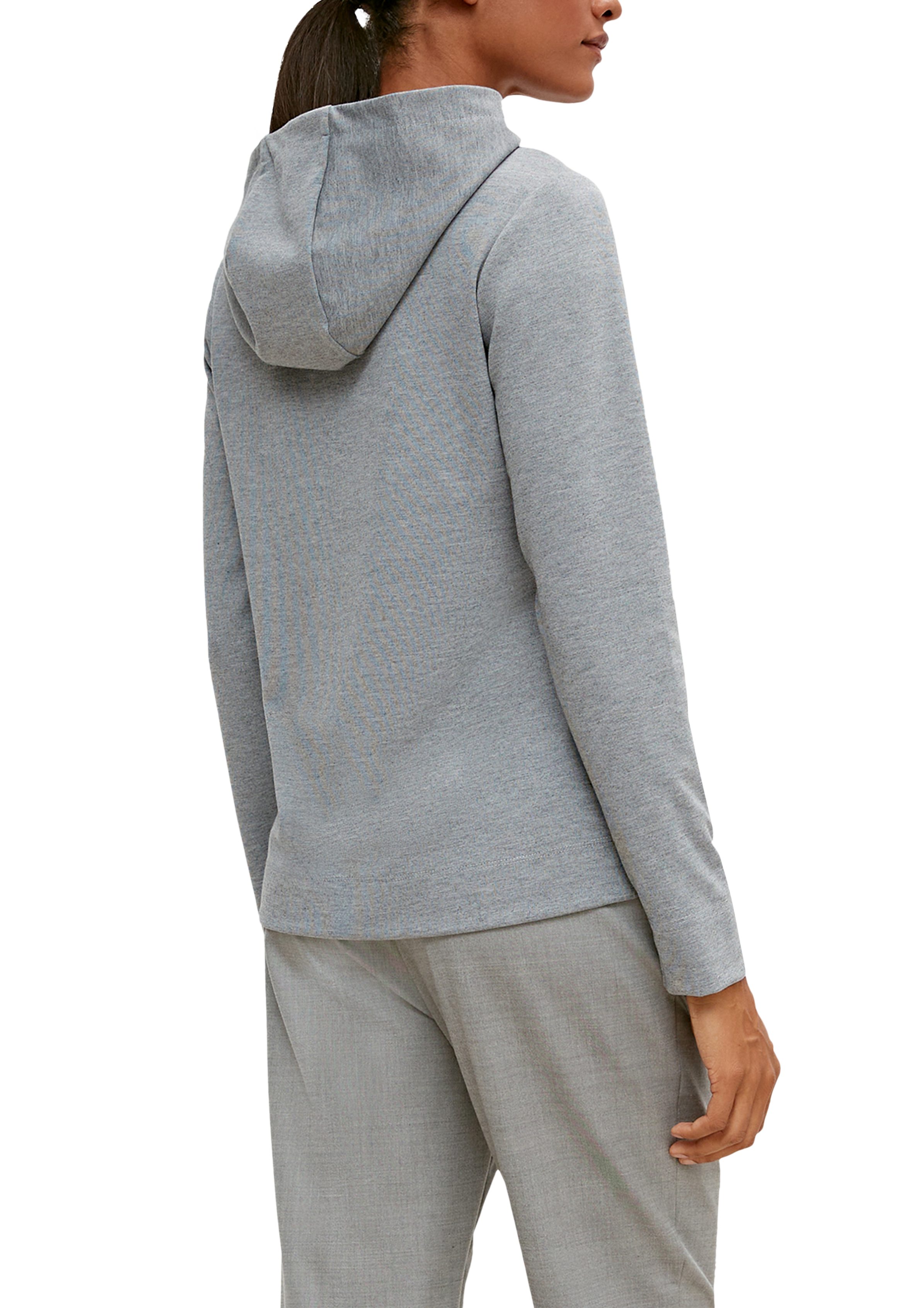 Langarmshirt Jersey Comma aus Kapuzenshirt grey