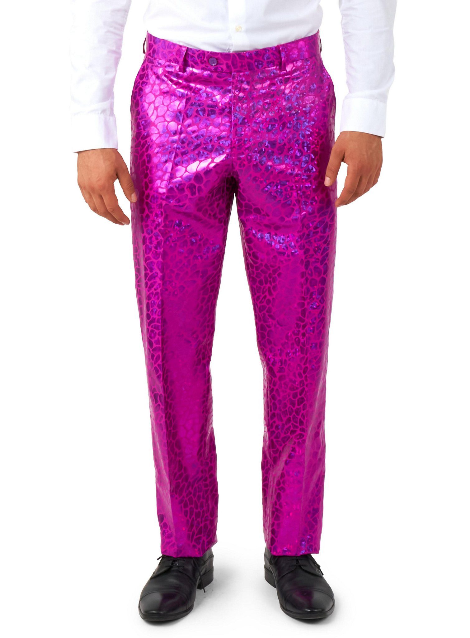 Opposuits Partyanzug Peppy Pink Anzug, Ein ganz seltenes Exemplar: die pink-metallische Disco-Echse!